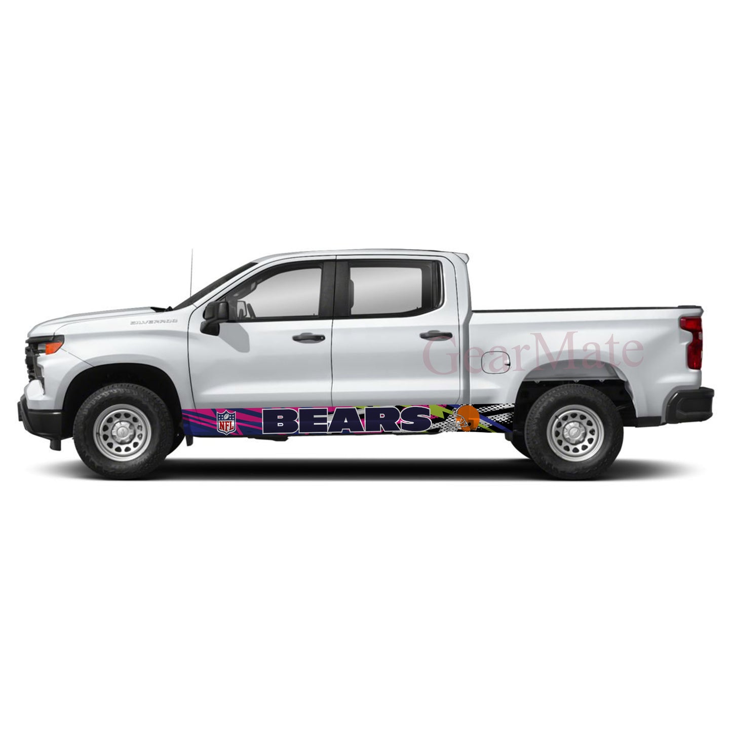 NFL Chicago Bears 1 Rocker Panel Graphic Decal Kit (Left & Right Sides) - High Quality Vinyl for Trucks & SUVs