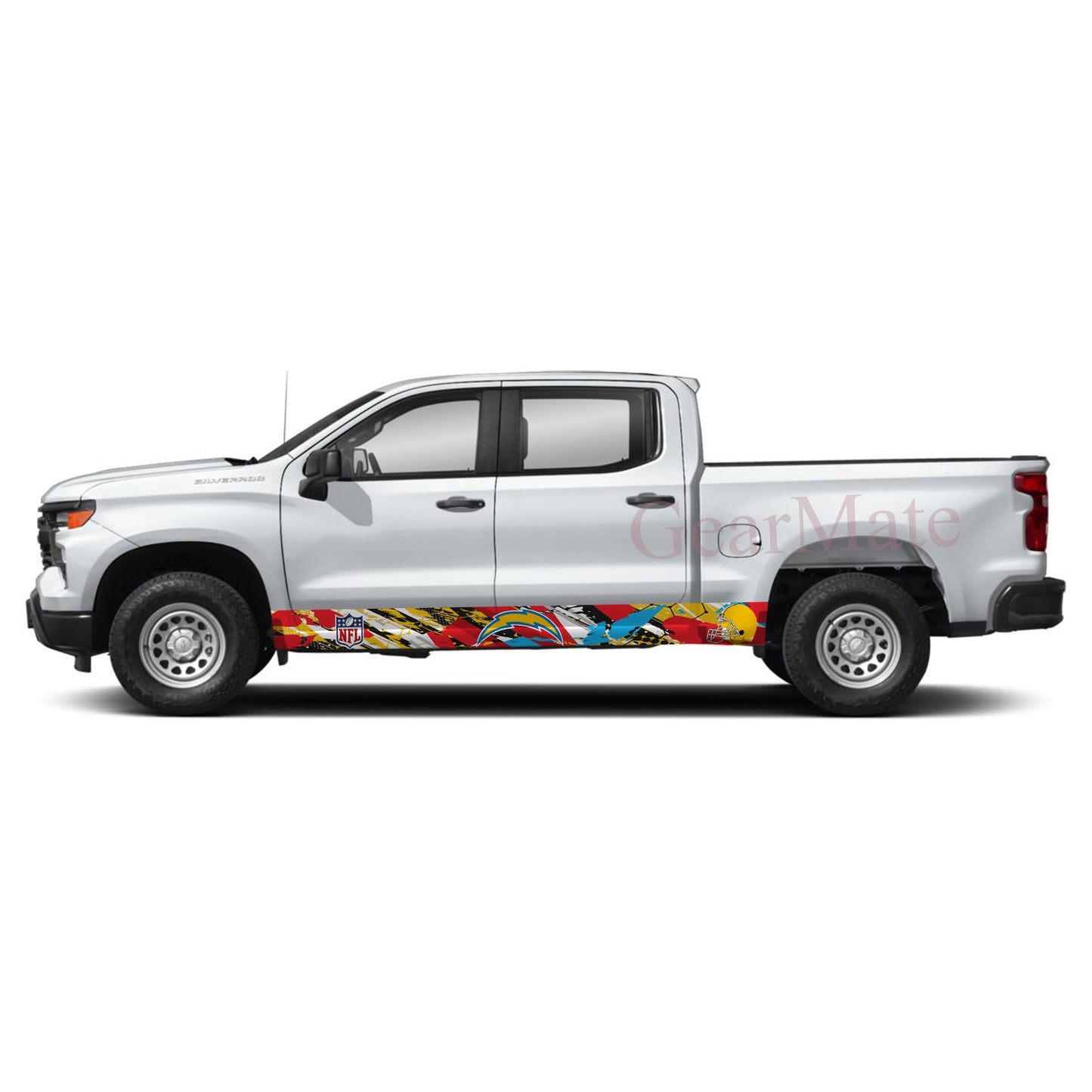 NFL Los Angeles Chargers Rocker Panel Graphic Decal Kit (Left & Right Sides) - High Quality Vinyl for Trucks & SUVs