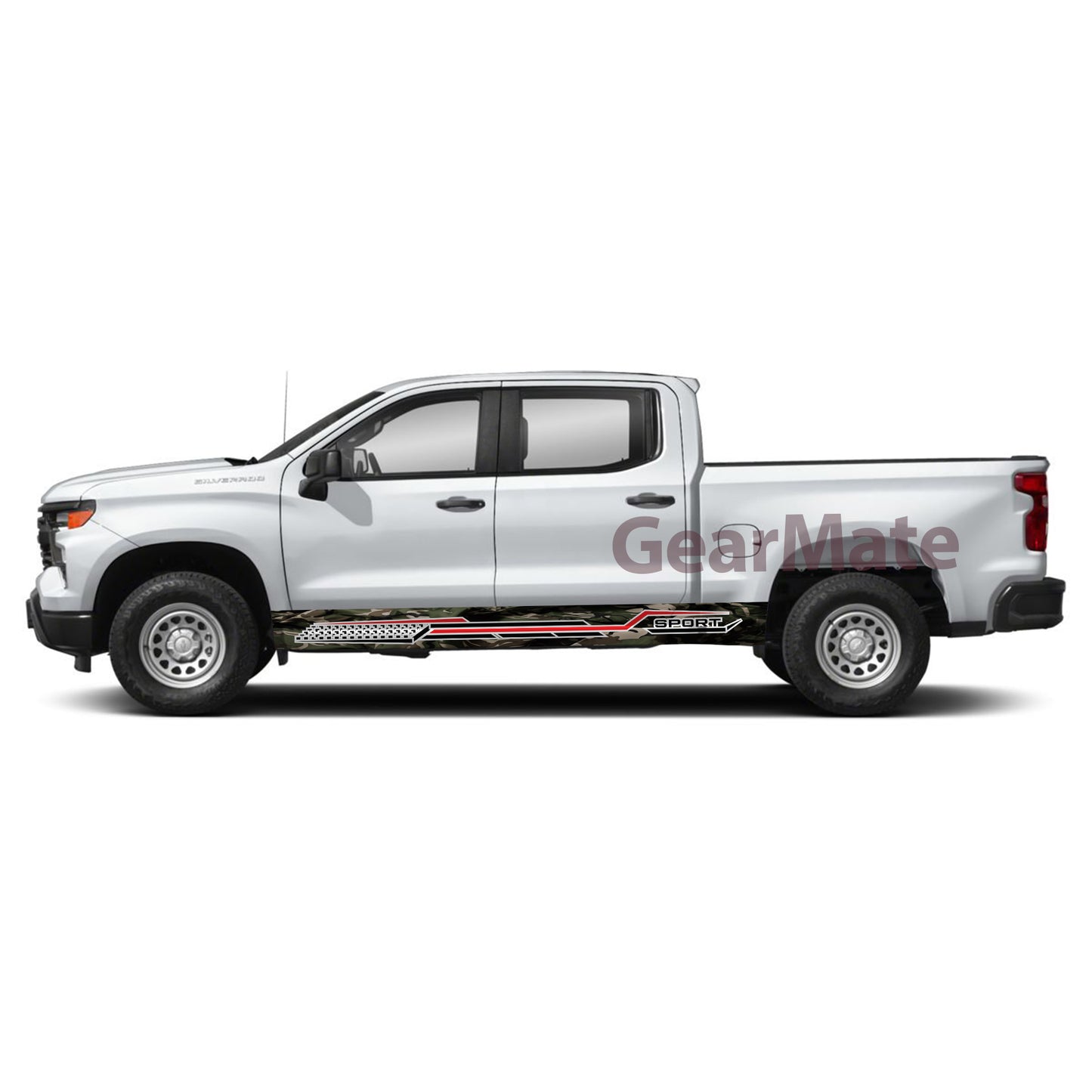 Camouflage Stripe Sport Rocker Panel Graphic Decal Kit (Left & Right Sides) - High Quality Vinyl for Trucks & SUVs