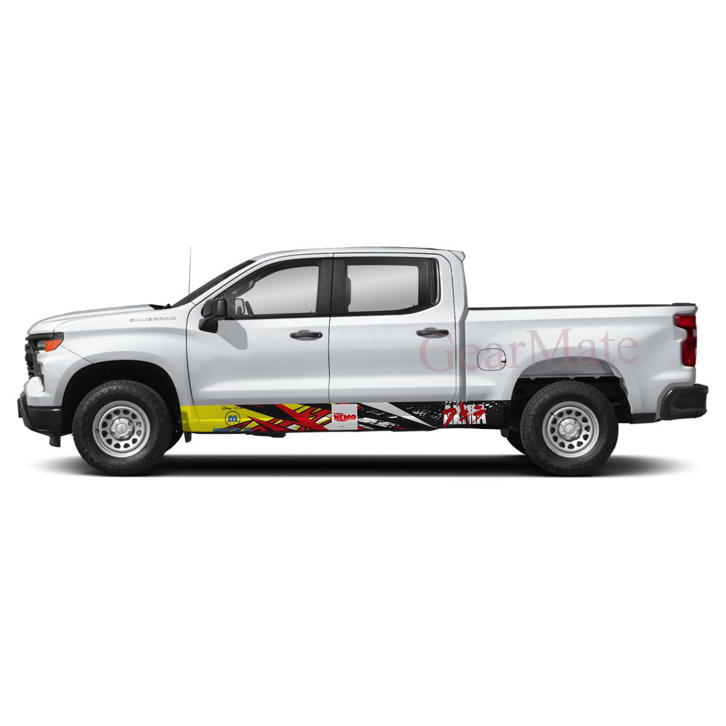 Racing Stripe Bolt Red Finding Nemo Rocker Panel Graphic Decal Kit (Left & Right Sides) - High Quality Vinyl for Trucks & SUVs