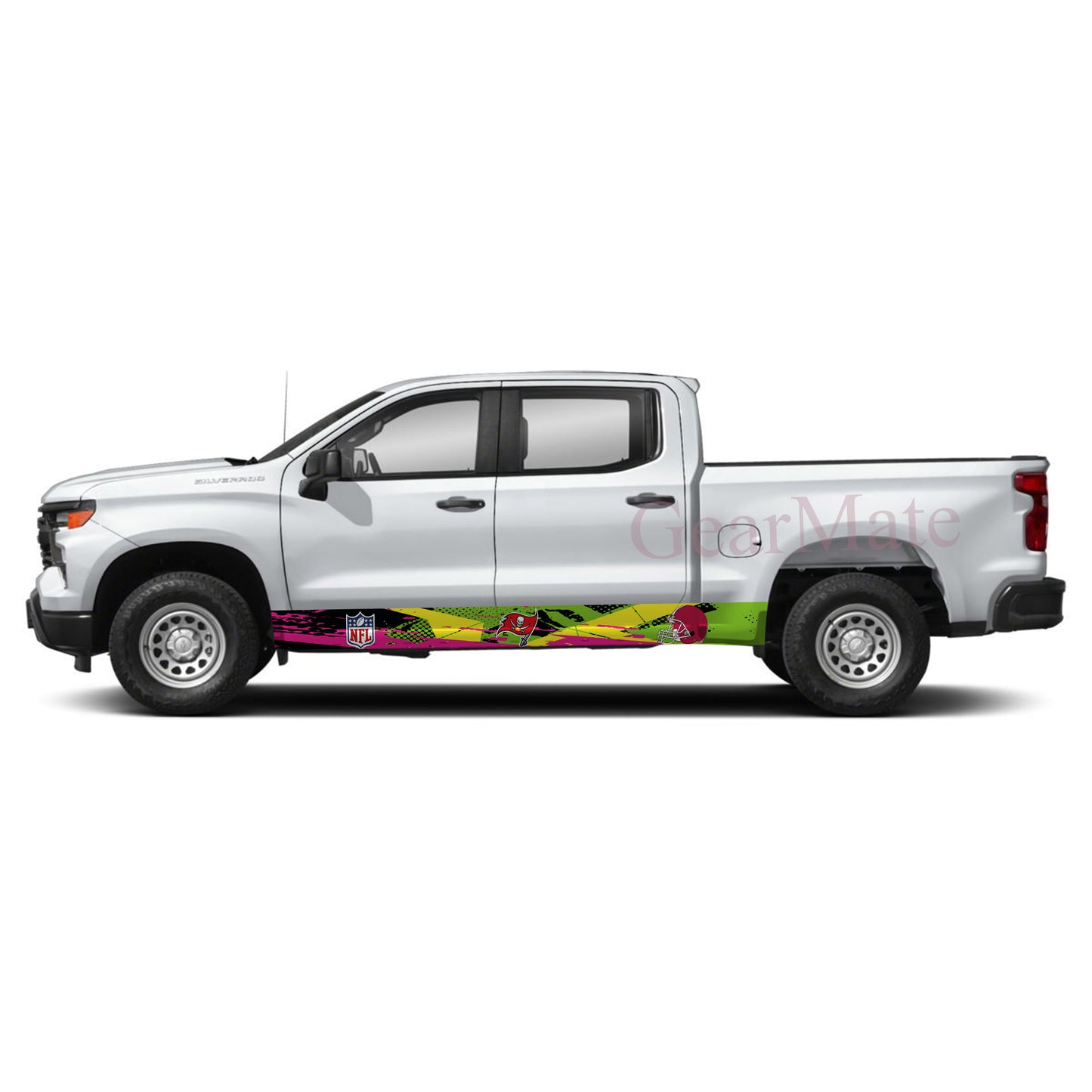 NFL Tampa Bay Buccaneers Rocker Panel Graphic Decal Kit (Left & Right Sides) - High Quality Vinyl for Trucks & SUVs