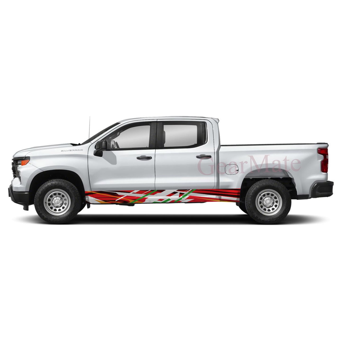 Racing Stripe Orange RG Rocker Panel Graphic Decal Kit (Left & Right Sides) - High Quality Vinyl for Trucks & SUVs