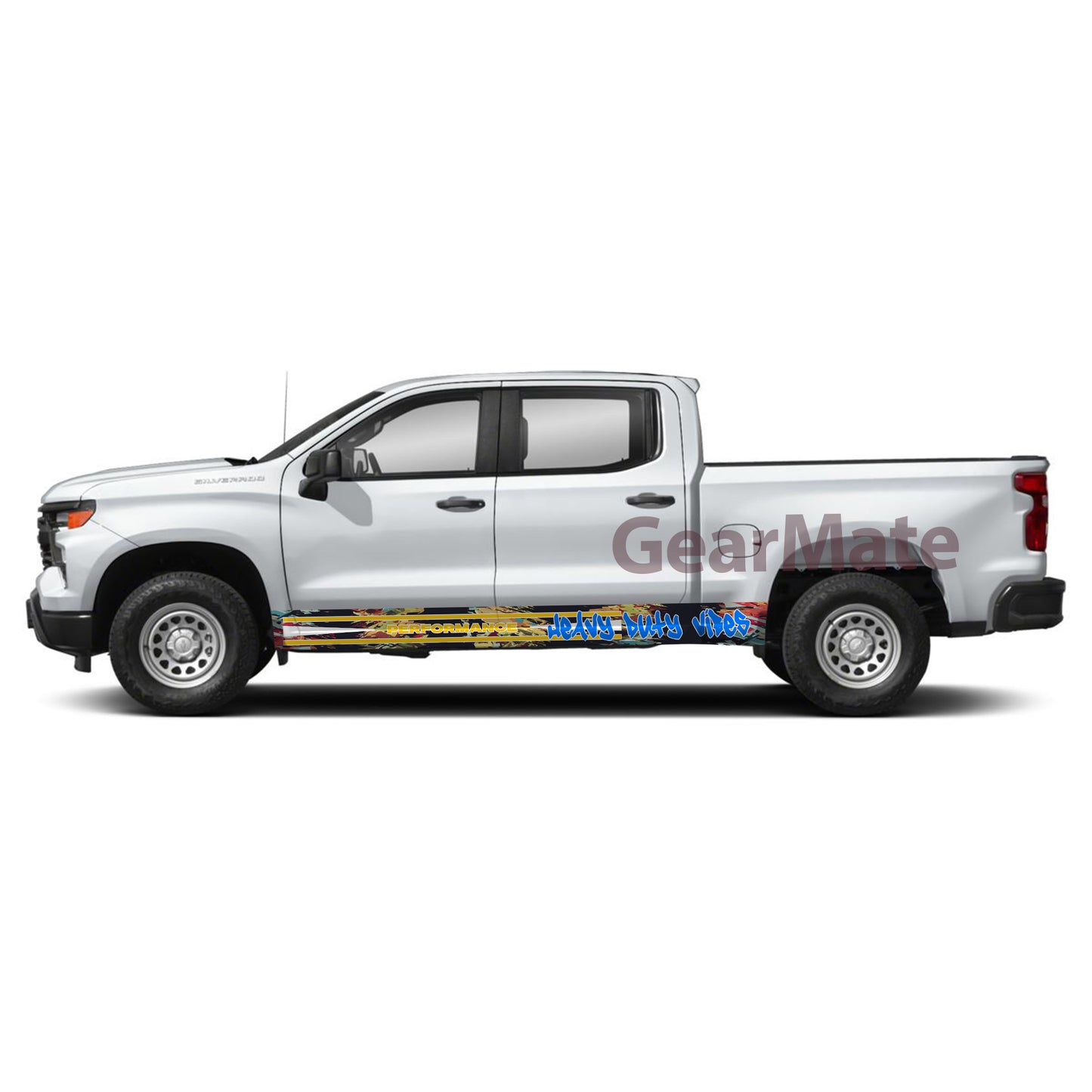 Heavy Duty Vibes Rocker Panel Graphic Decal Kit (Left & Right Sides) - High Quality Vinyl for Trucks & SUVs