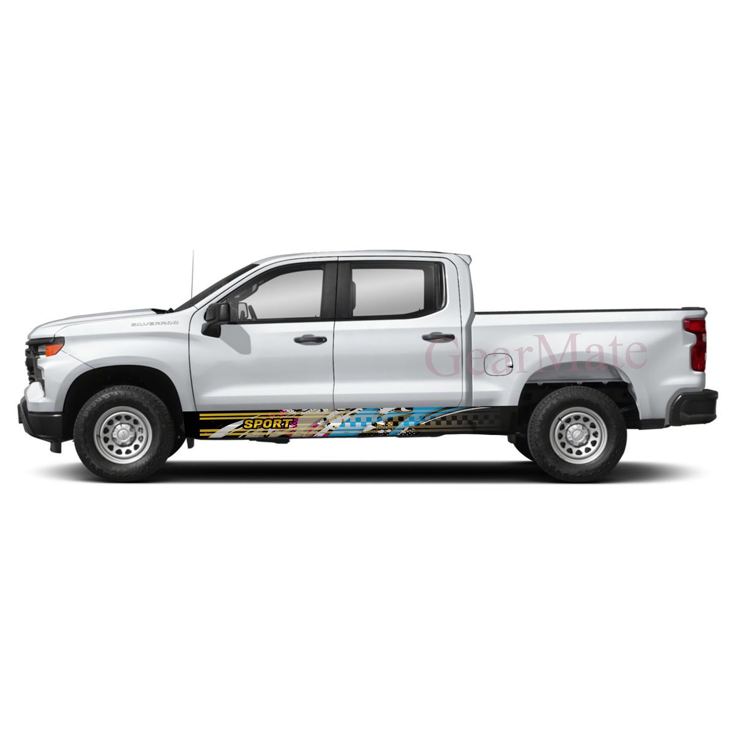 Sport Art Blue Pink Panel Graphic Decal Kit (Left & Right Sides) - High Quality Vinyl for Trucks & SUVs