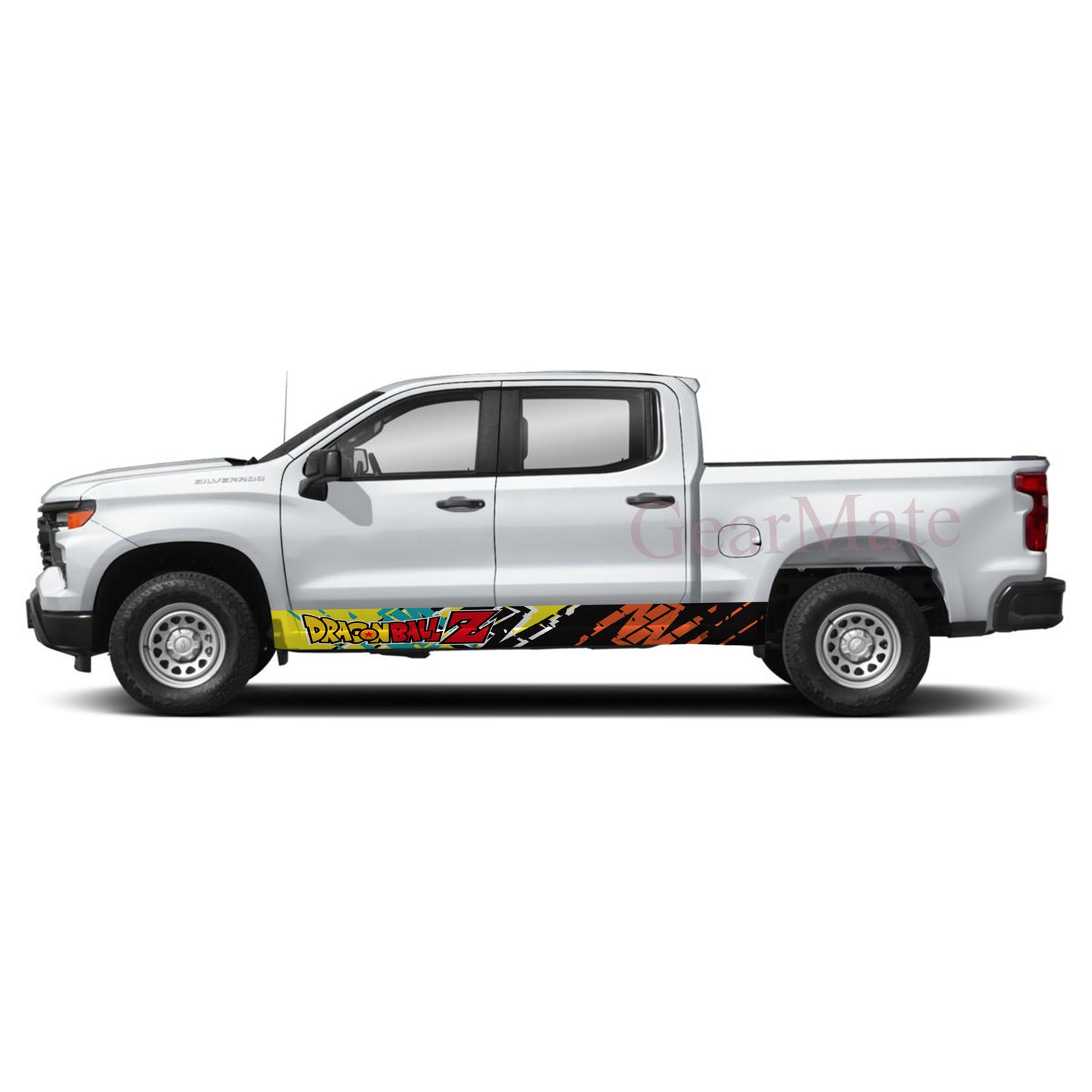 Sport Racing Dragon Ball Z Rocker Panel Graphic Decal Kit (Left & Right Sides) - High Quality Vinyl for Trucks & SUVs