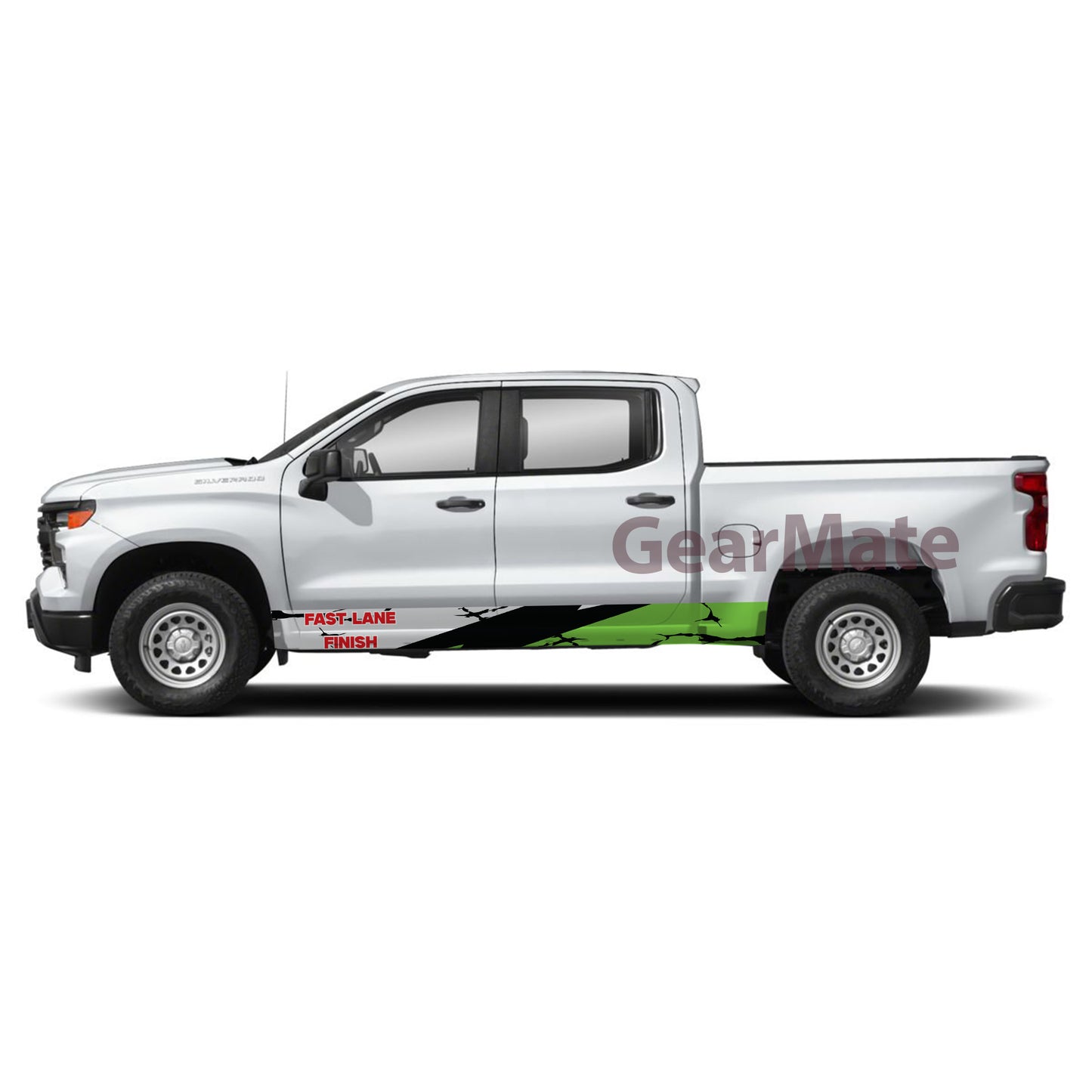 Fast Lane Finish Rocker Panel Graphic Decal Kit (Left & Right Sides) - High Quality Vinyl for Trucks & SUVs