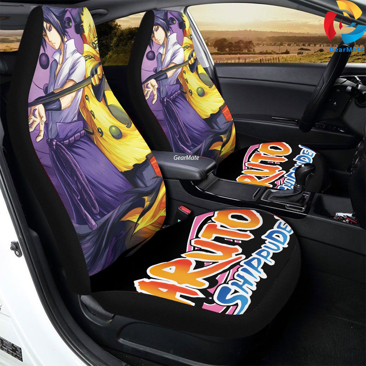 Naruto Sasuke Car Seat Covers – High Quality Graphic and Polar Fleece Protector Set