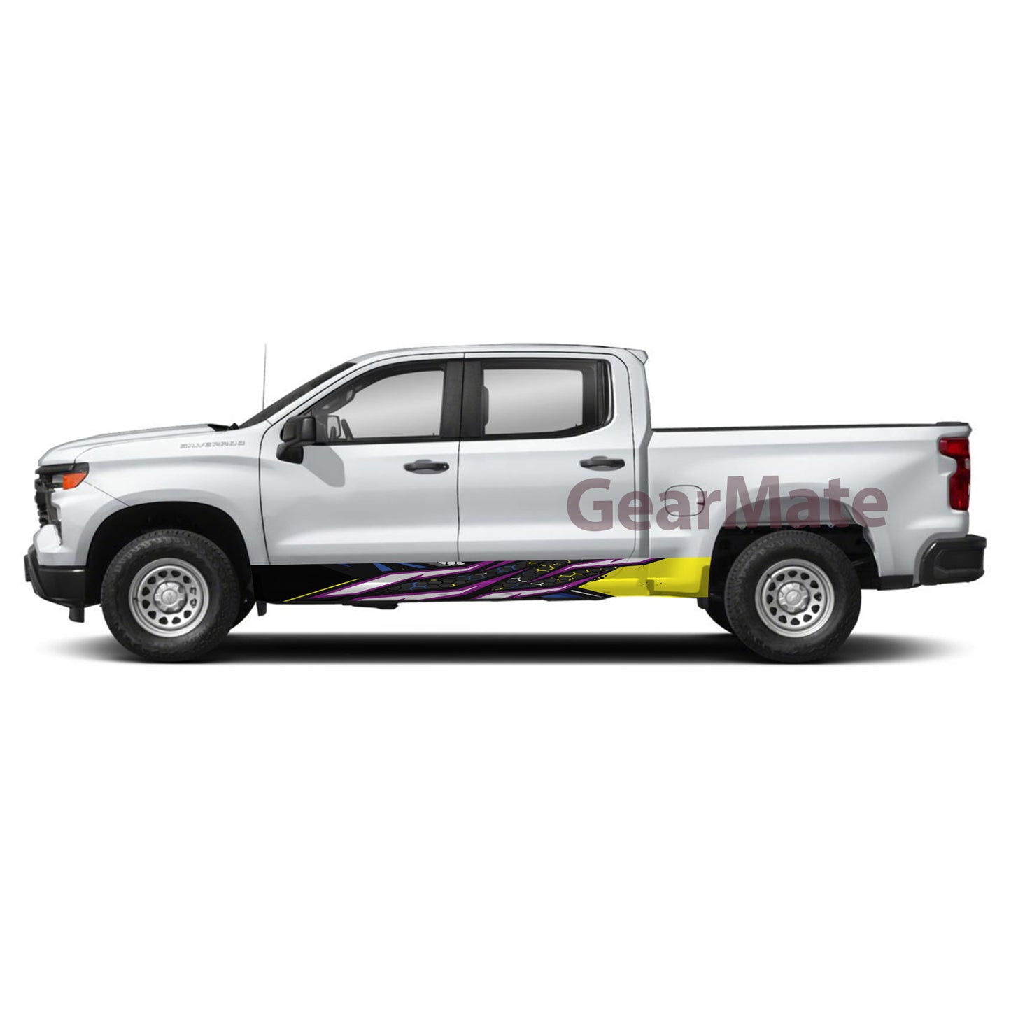 Sport Racing Blue PY Rocker Panel Graphic Decal Kit (Left & Right Sides) - High Quality Vinyl for Trucks & SUVs