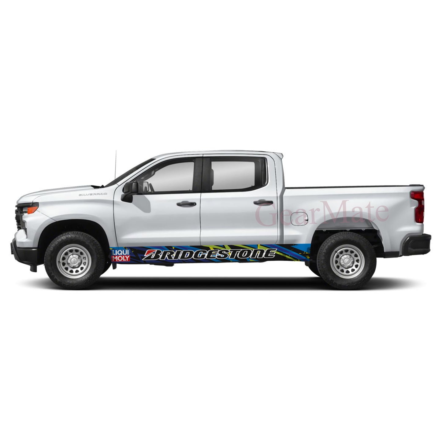 Burn Rubber Fast Bridgestone Rocker Panel Graphic Decal Kit (Left & Right Sides) - High Quality Vinyl for Trucks & SUVs