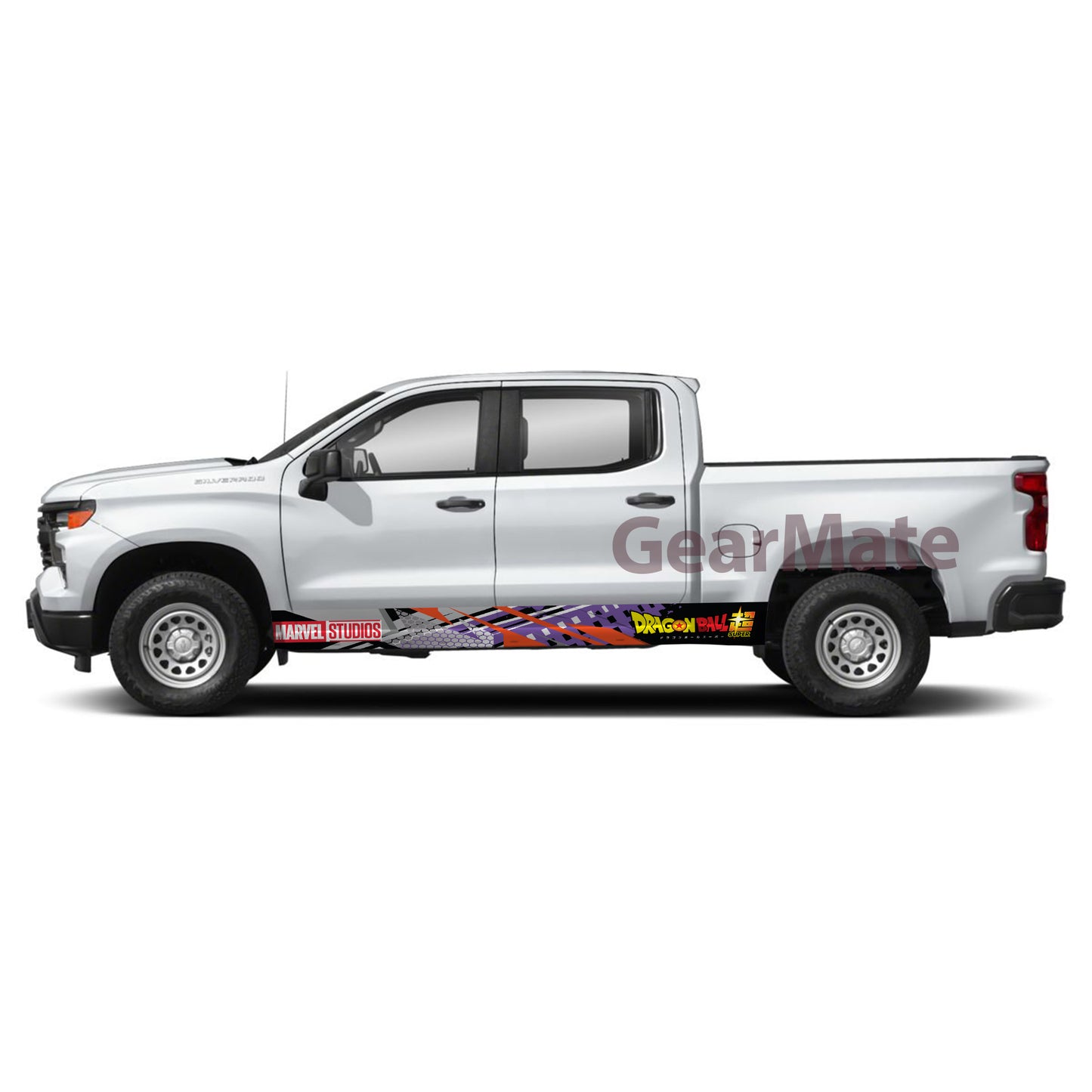 Racing Purple O Marvel Dragon Ball Super Rocker Panel Graphic Decal Kit (Left & Right Sides) - High Quality Vinyl for Trucks & SUVs