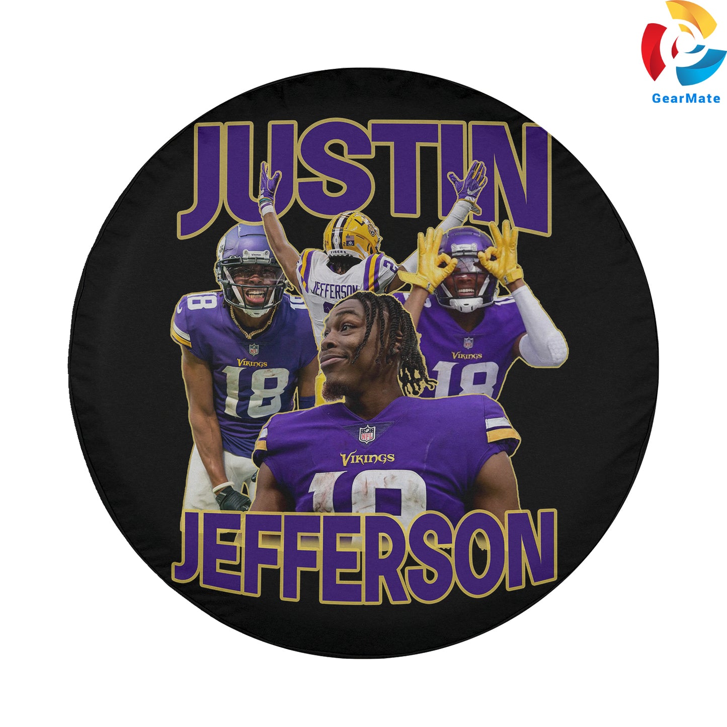 Justin Jefferson Spare Tire Cover – Premium Waterproof UV Resistant Protector