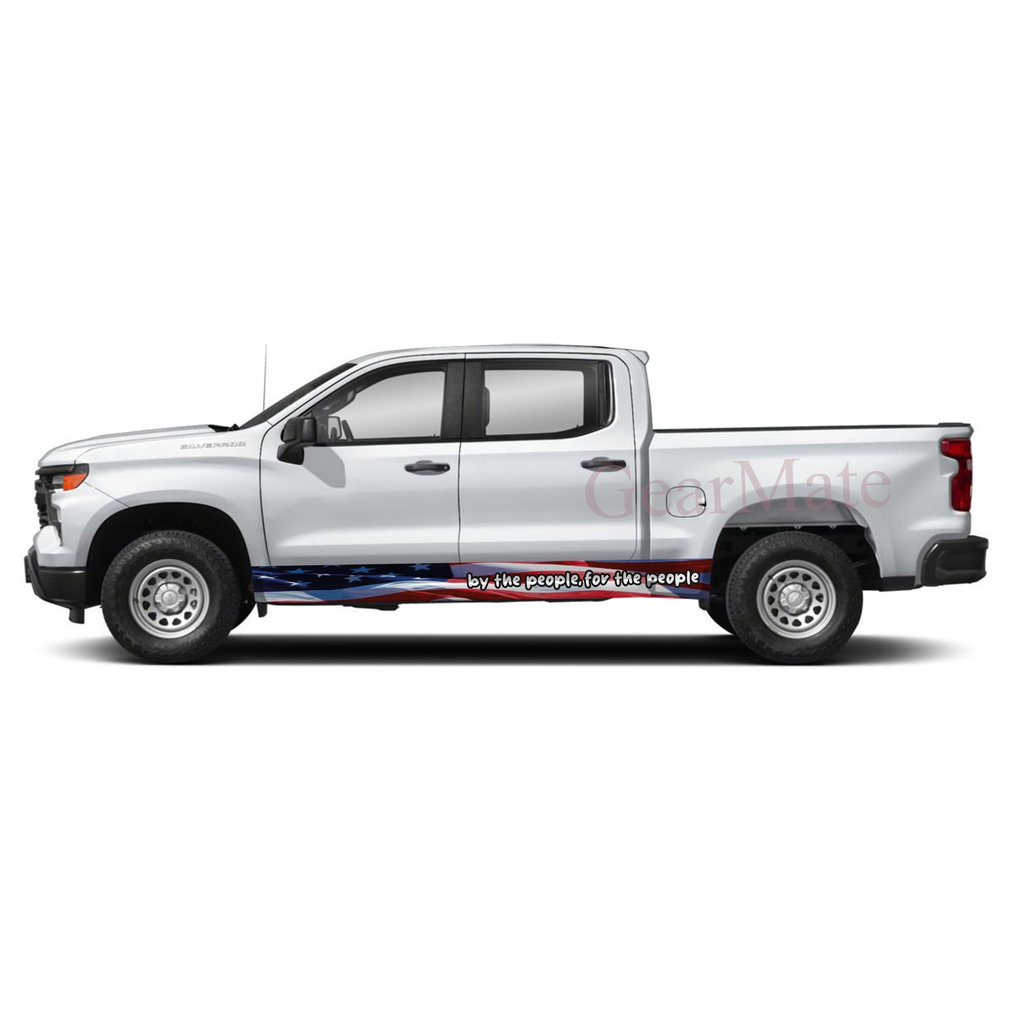 By The People For The People Rocker Panel Graphic Decal Kit (Left & Right Sides) - High Quality Vinyl for Trucks & SUVs