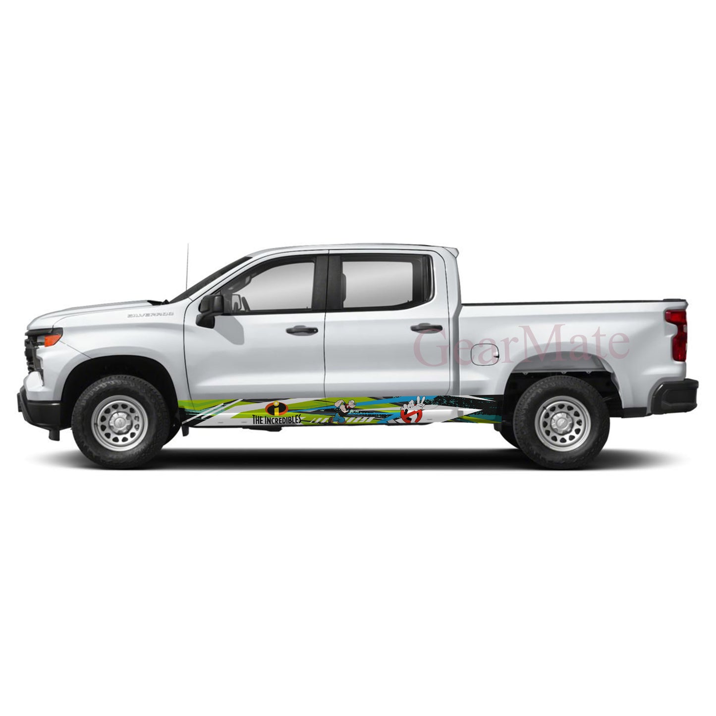 Racing Green Blue The Incredibles Rocker Panel Graphic Decal Kit (Left & Right Sides) - High Quality Vinyl for Trucks & SUVs