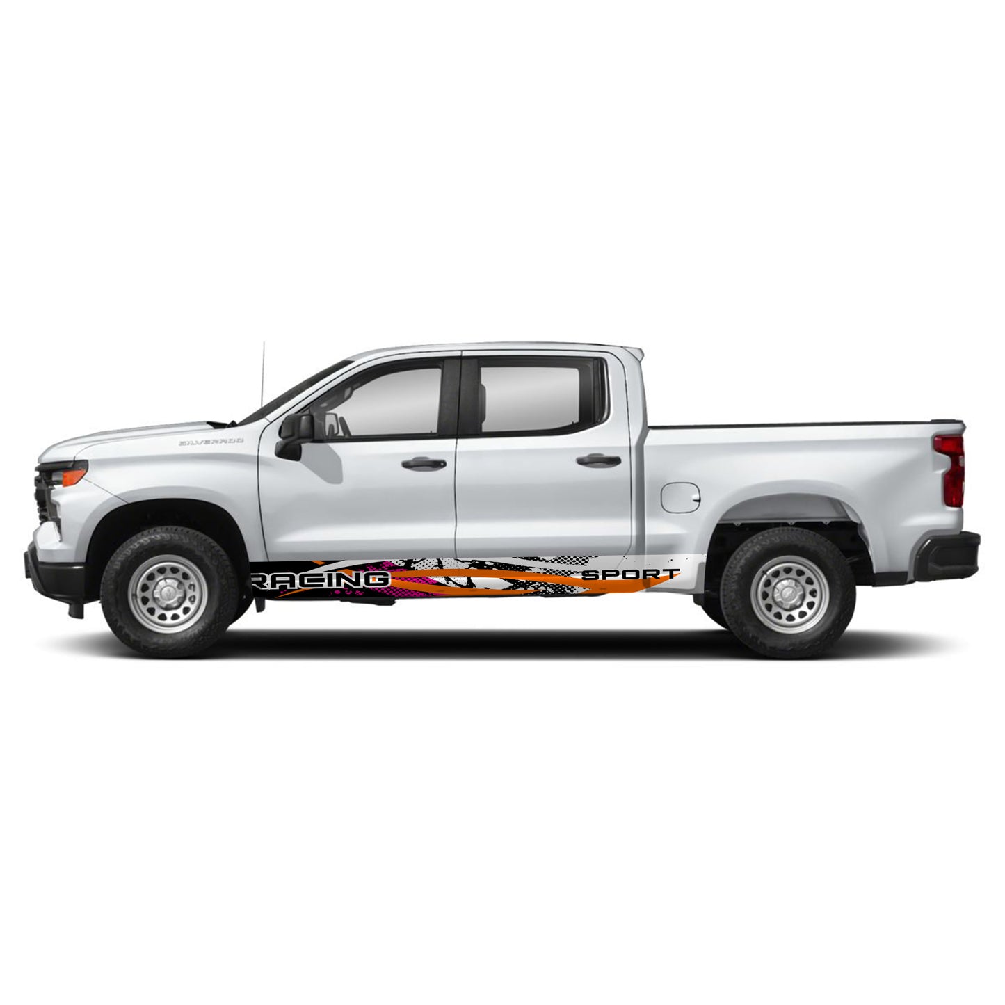 Racing Pink Panel Graphic Decal Kit (Left & Right Sides) - High Quality Vinyl for Trucks & SUVs