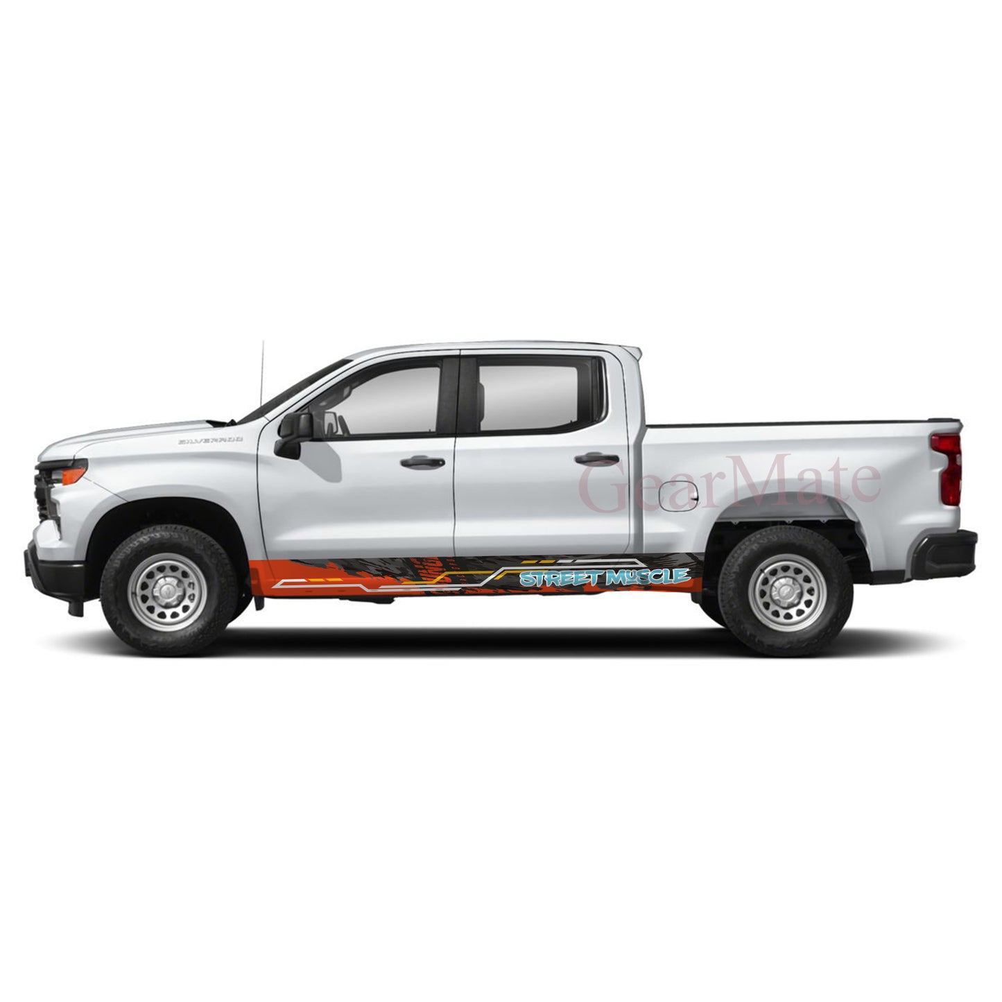 Street Muscle Rocker Panel Graphic Decal Kit (Left & Right Sides) - High Quality Vinyl for Trucks & SUVs