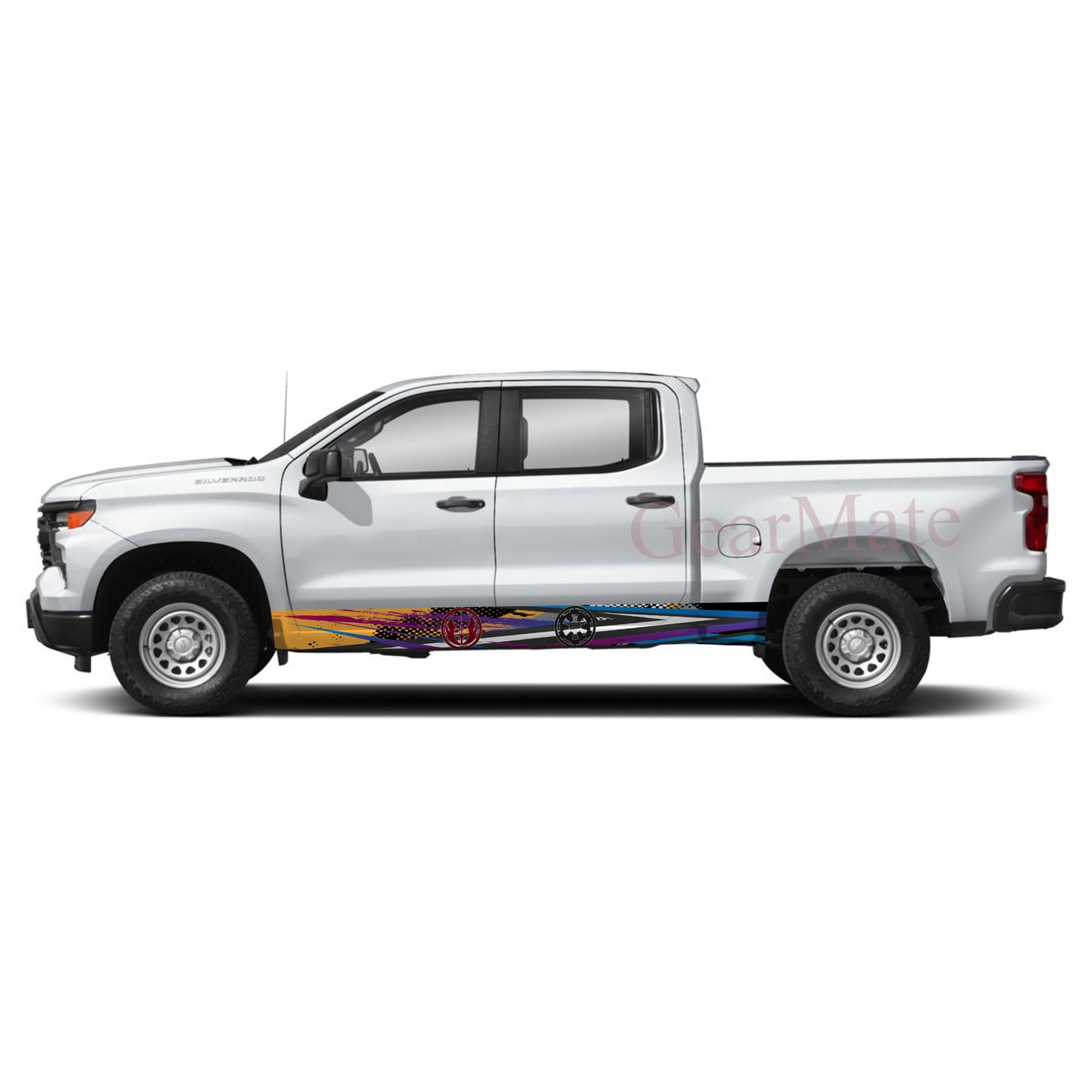 Sport Purple Jedi Galatic Rocker Panel Graphic Decal Kit (Left & Right Sides) - High Quality Vinyl for Trucks & SUVs