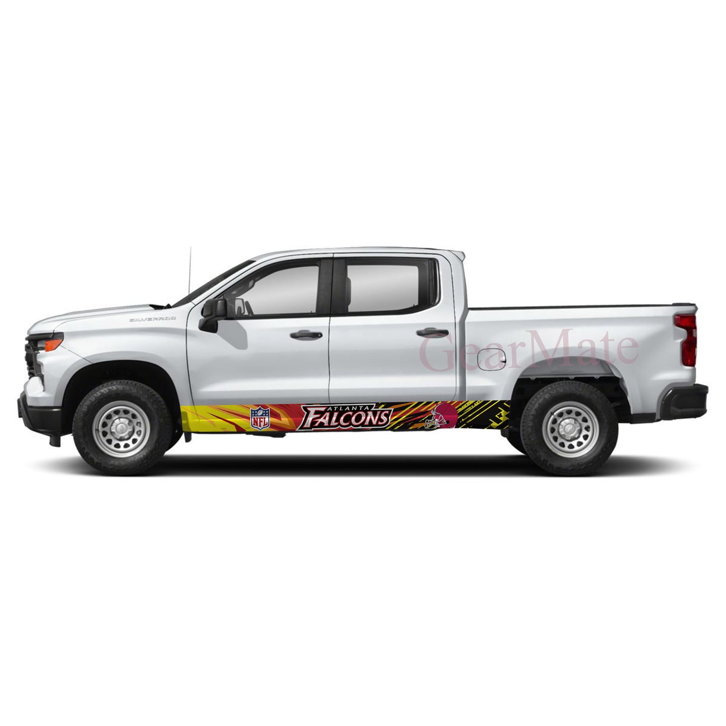 NFL Atlanta Falcons 1 Rocker Panel Graphic Decal Kit (Left & Right Sides) - High Quality Vinyl for Trucks & SUVs