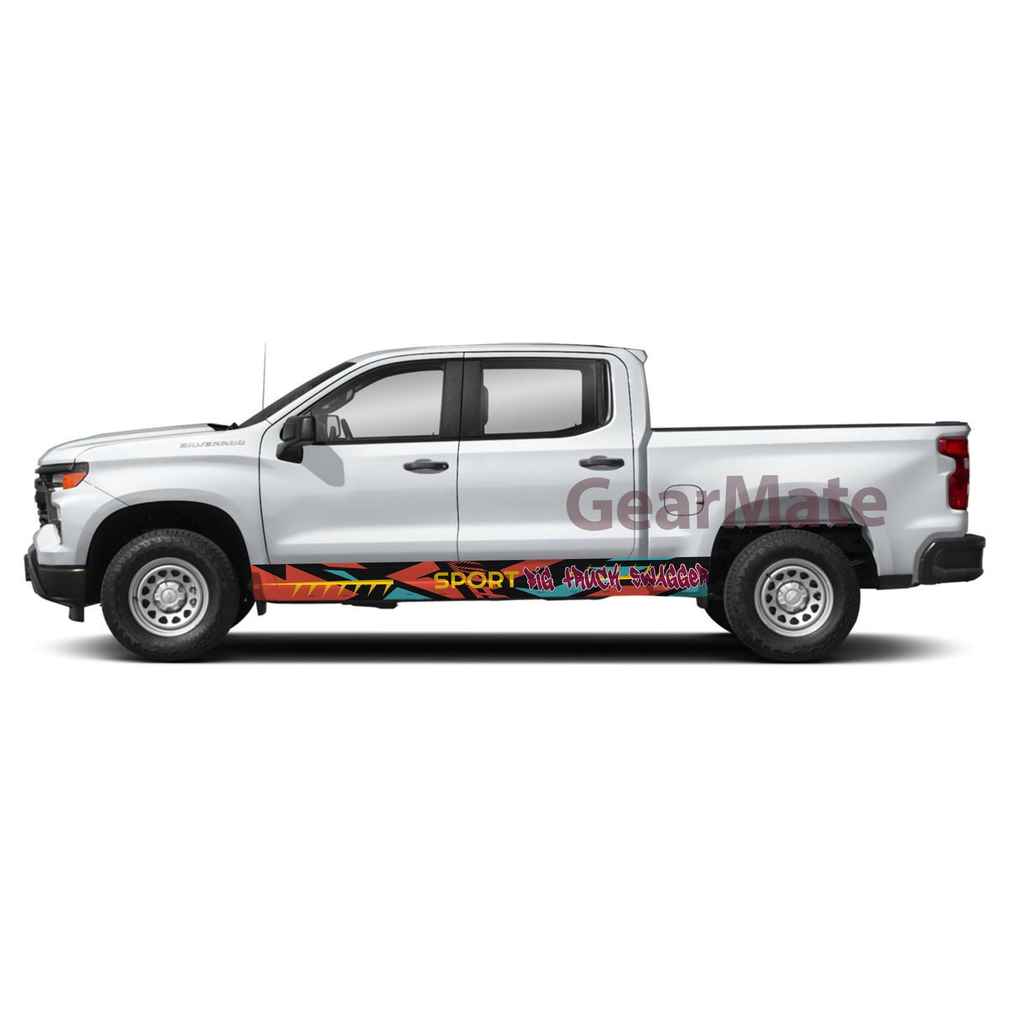 Big Truck Swagger Rocker Panel Graphic Decal Kit (Left & Right Sides) - High Quality Vinyl for Trucks & SUVs