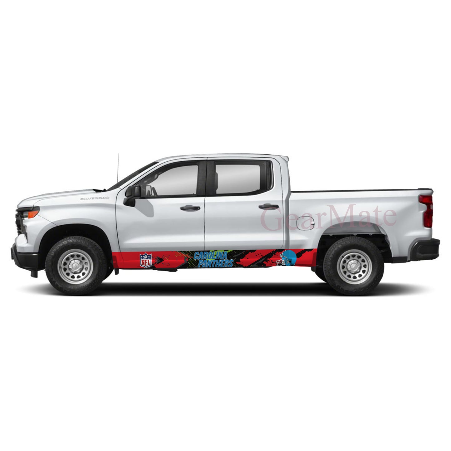 NFL Carolina Panthers 1 Rocker Panel Graphic Decal Kit (Left & Right Sides) - High Quality Vinyl for Trucks & SUVs