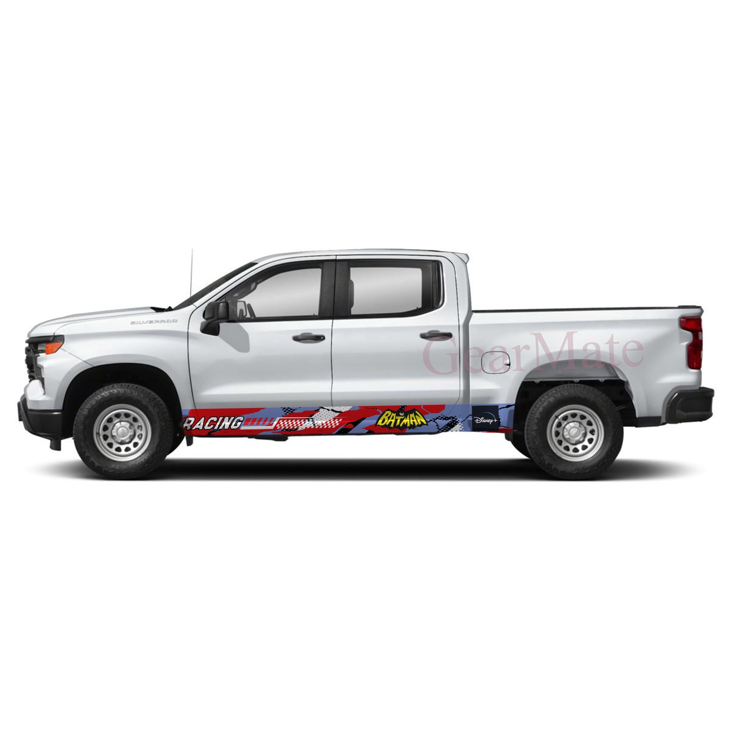 Racing Red Light Blue Disney Rocker Panel Graphic Decal Kit (Left & Right Sides) - High Quality Vinyl for Trucks & SUVs