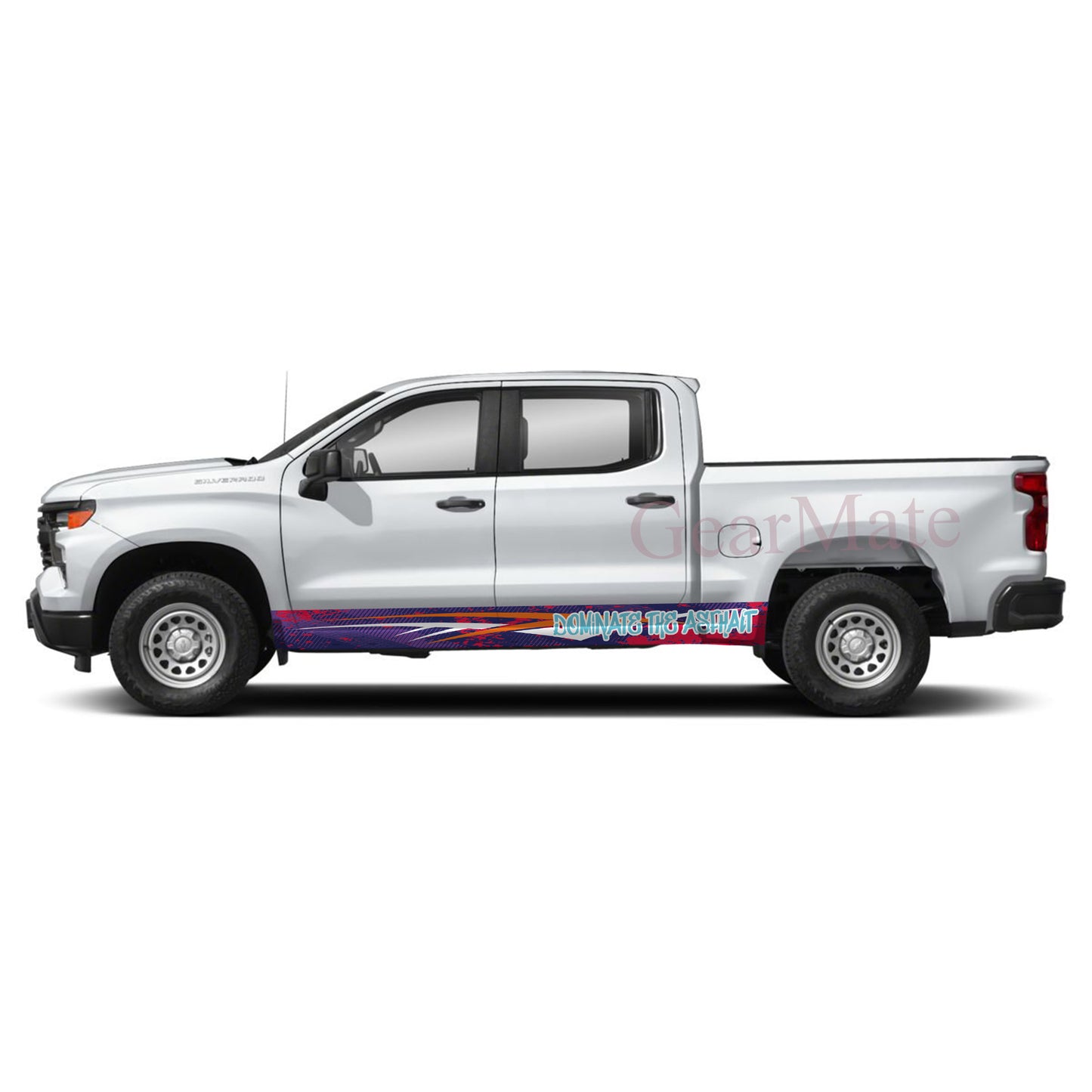 Dominate the Asphalt Rocker Panel Graphic Decal Kit (Left & Right Sides) - High Quality Vinyl for Trucks & SUVs