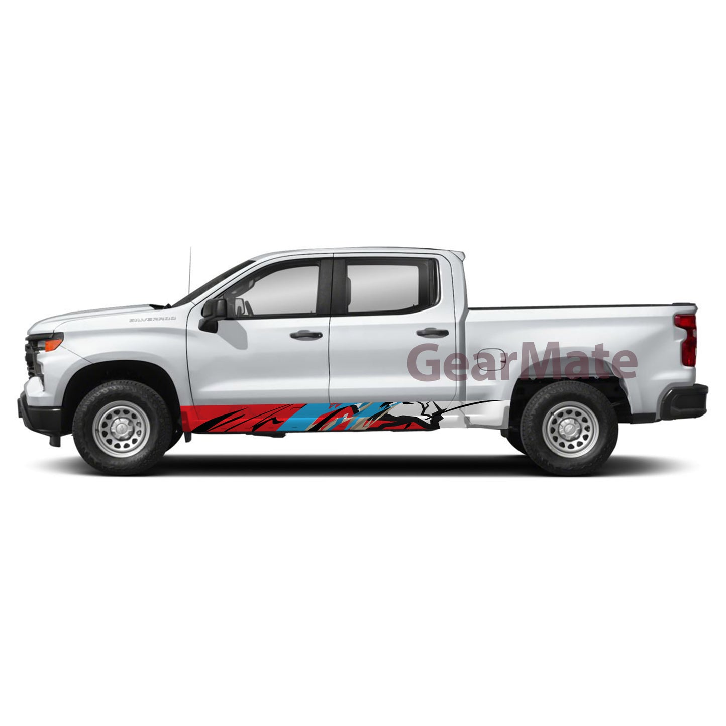 Racing Blue RB Rocker Panel Graphic Decal Kit (Left & Right Sides) - High Quality Vinyl for Trucks & SUVs