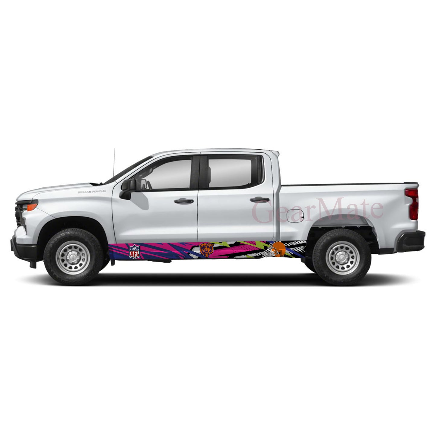 NFL Chicago Bears Rocker Panel Graphic Decal Kit (Left & Right Sides) - High Quality Vinyl for Trucks & SUVs
