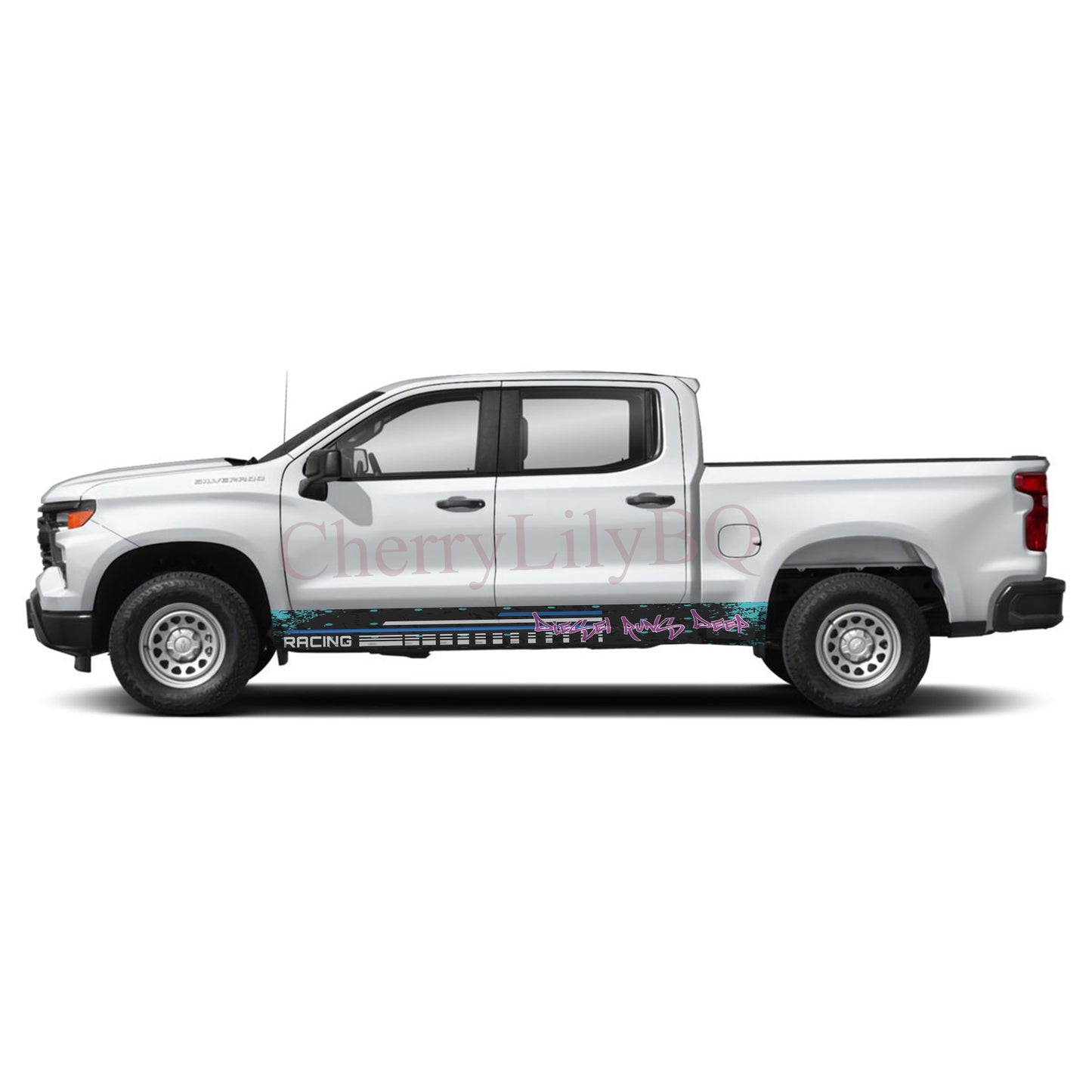 Diesel Runs Deep Rocker Panel Graphic Decal Kit (Left & Right Sides) - High Quality Vinyl for Trucks & SUVs