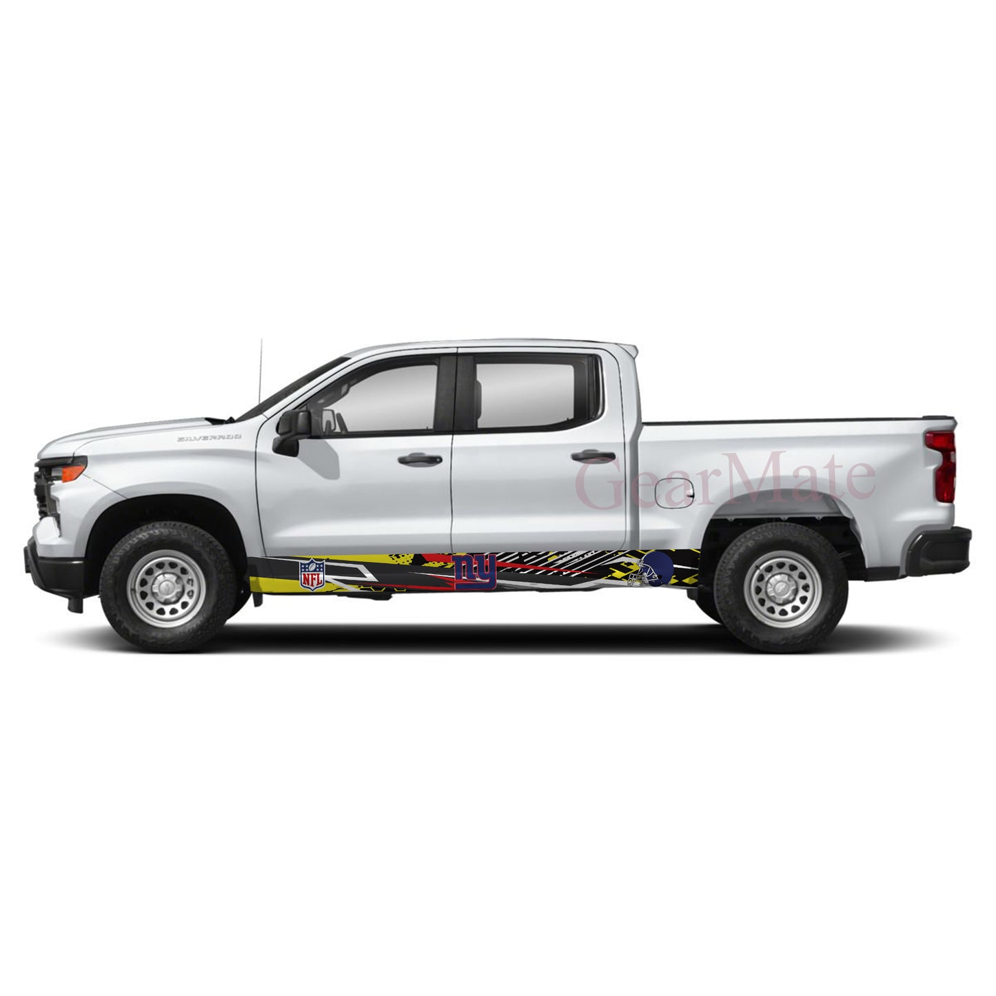 NFL New York Giants 1 Rocker Panel Graphic Decal Kit (Left & Right Sides) - High Quality Vinyl for Trucks & SUVs