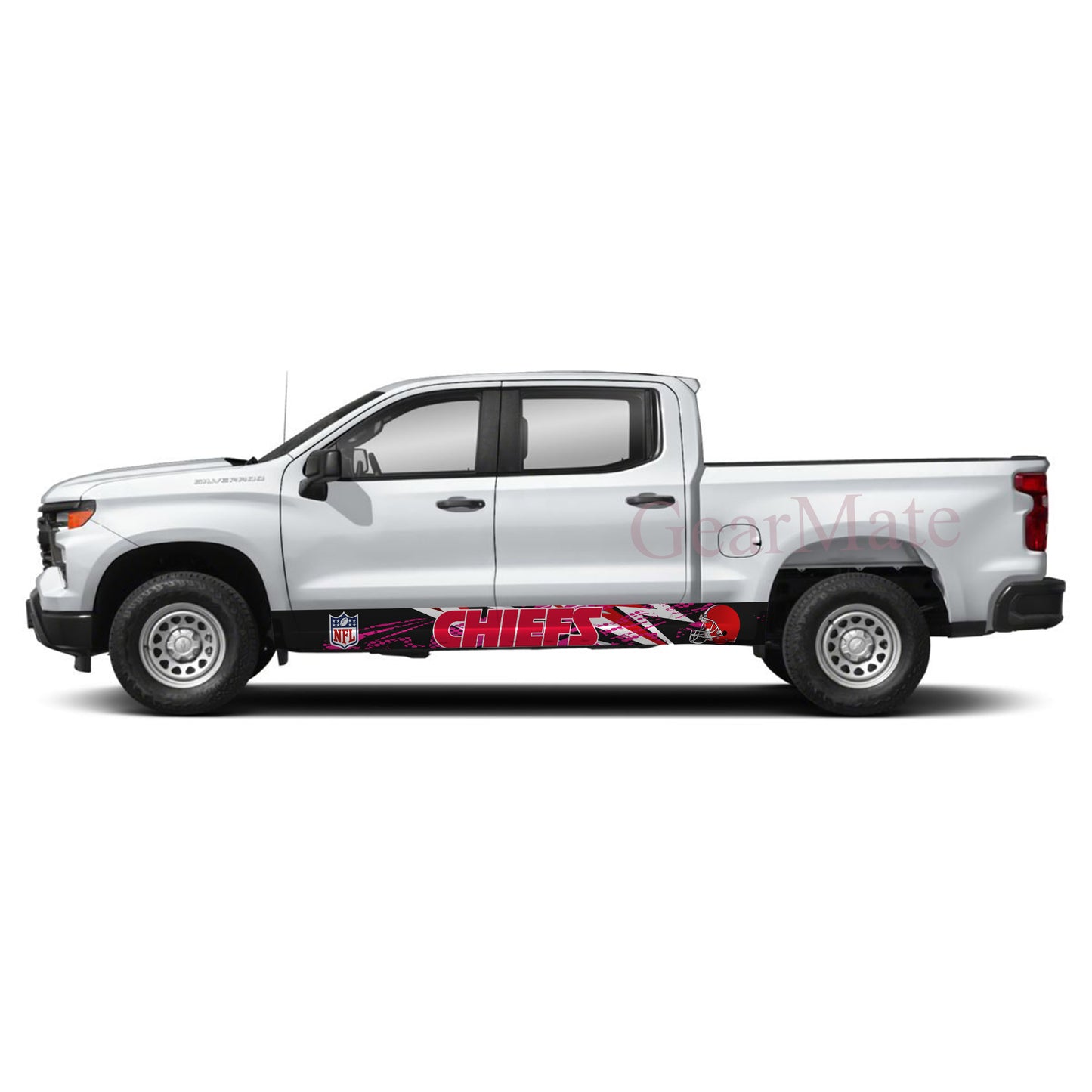 NFL Kansas City Chiefs 2 Rocker Panel Graphic Decal Kit (Left & Right Sides) - High Quality Vinyl for Trucks & SUVs