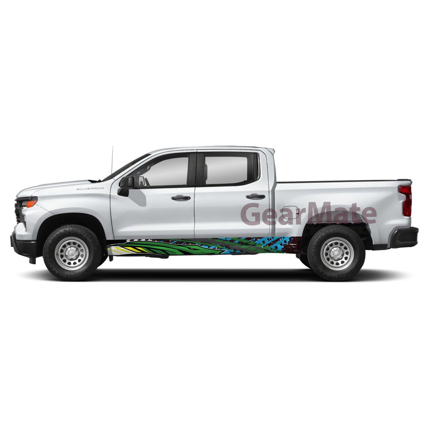 Racing Snake Green Panel Graphic Decal Kit (Left & Right Sides) - High Quality Vinyl for Trucks & SUVs