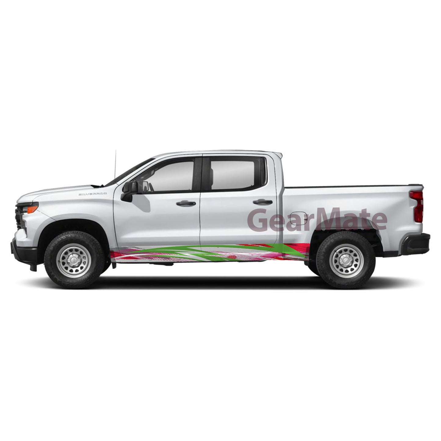 Sport Paint Red Green Rocker Panel Graphic Decal Kit (Left & Right Sides) - High Quality Vinyl for Trucks & SUVs