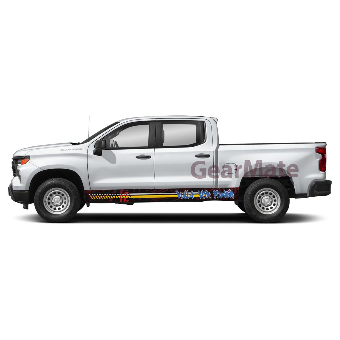 Built for Power Rocker Panel Graphic Decal Kit (Left & Right Sides) - High Quality Vinyl for Trucks & SUVs
