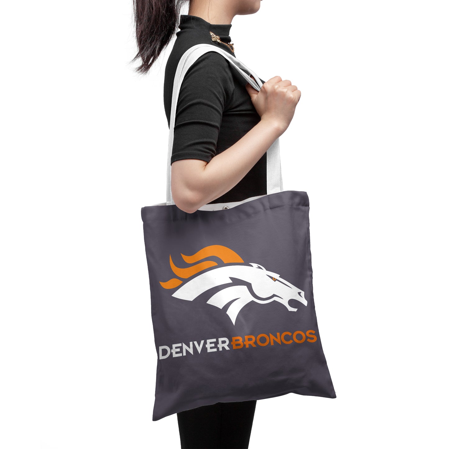 NFL Denver Broncos Fans Polyester Canvas Tote Bag – Durable and Stylish