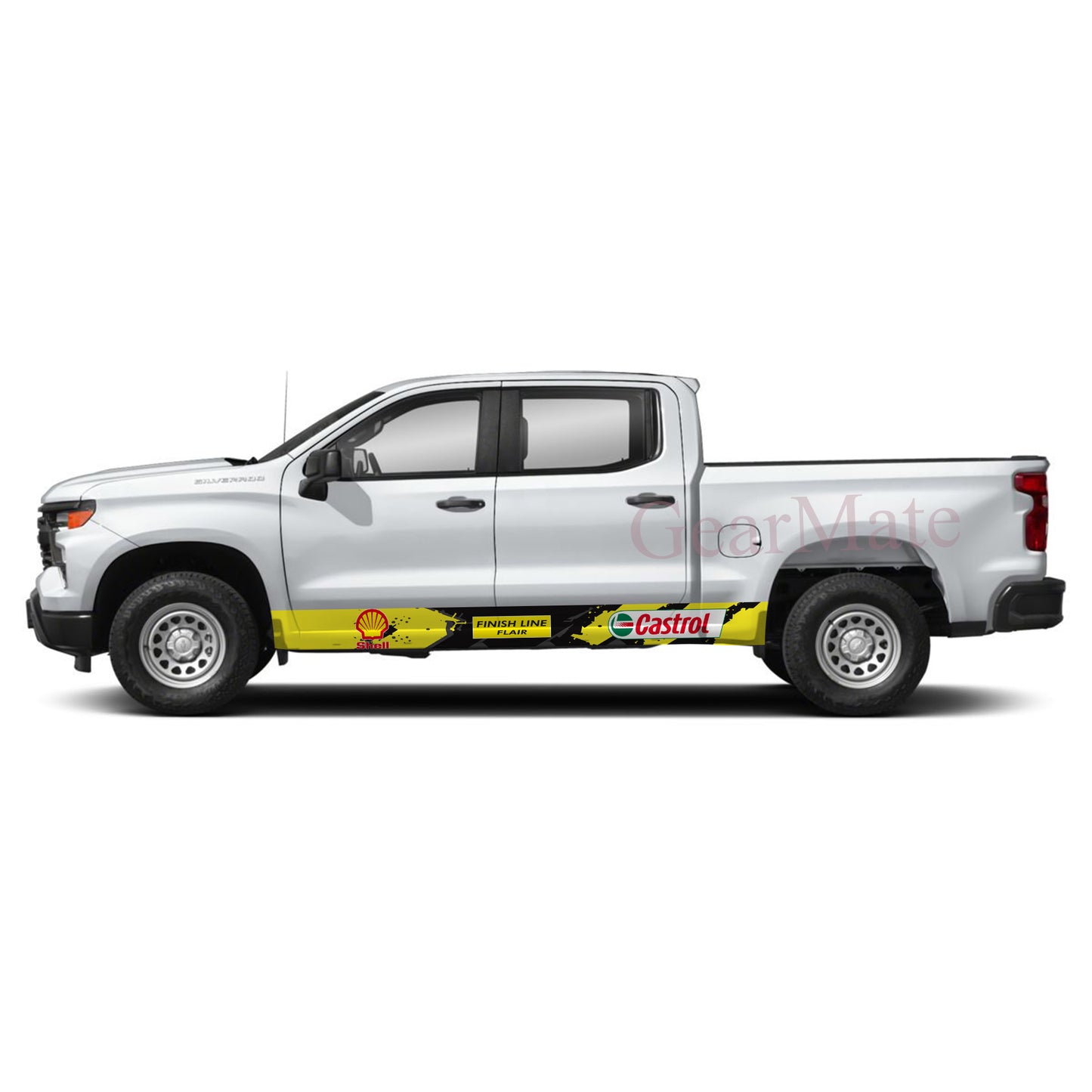 Finish Line Flair Rocker Panel Graphic Decal Kit (Left & Right Sides) - High Quality Vinyl for Trucks & SUVs