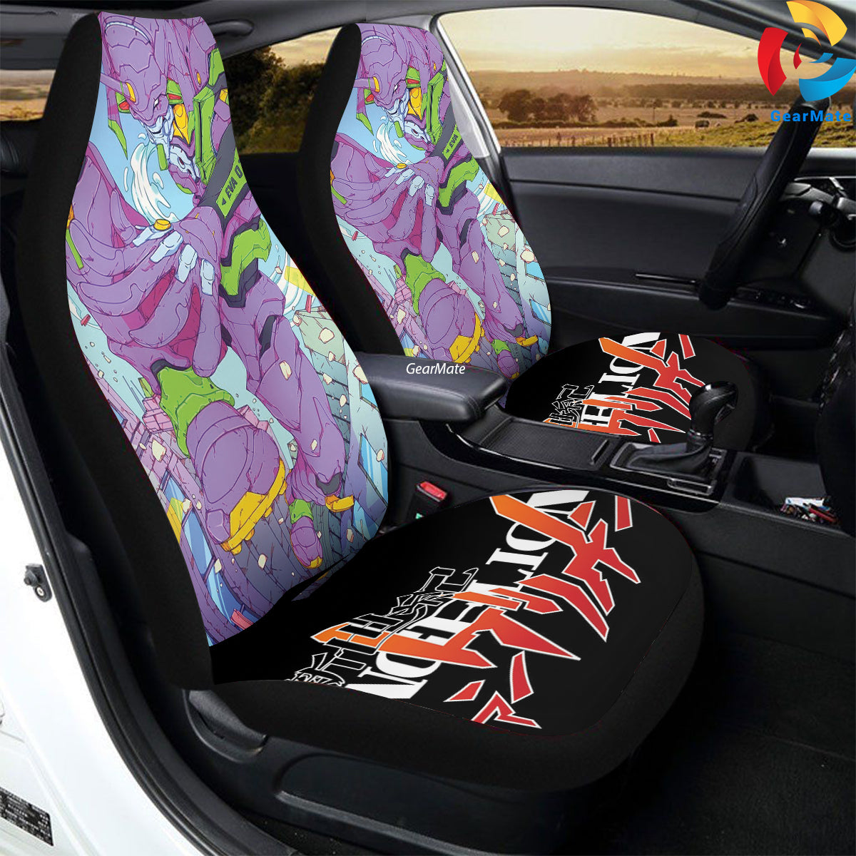 Genesis Evangelion Car Seat Covers – High Quality Graphic and Polar Fleece Protector Set
