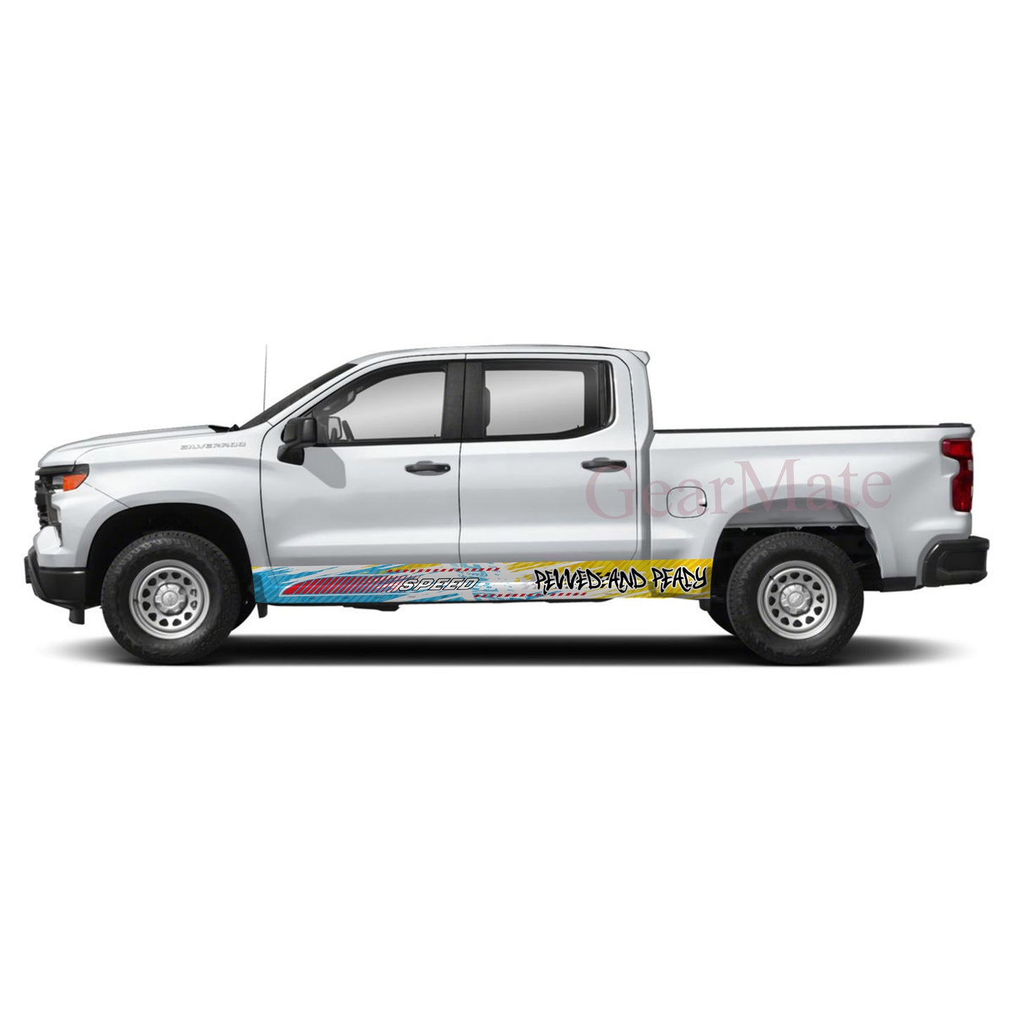 Revved and Ready Rocker Panel Graphic Decal Kit (Left & Right Sides) - High Quality Vinyl for Trucks & SUVs
