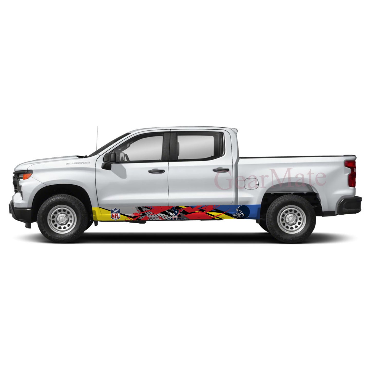 NFL Houston Texans Rocker Panel Graphic Decal Kit (Left & Right Sides) - High Quality Vinyl for Trucks & SUVs
