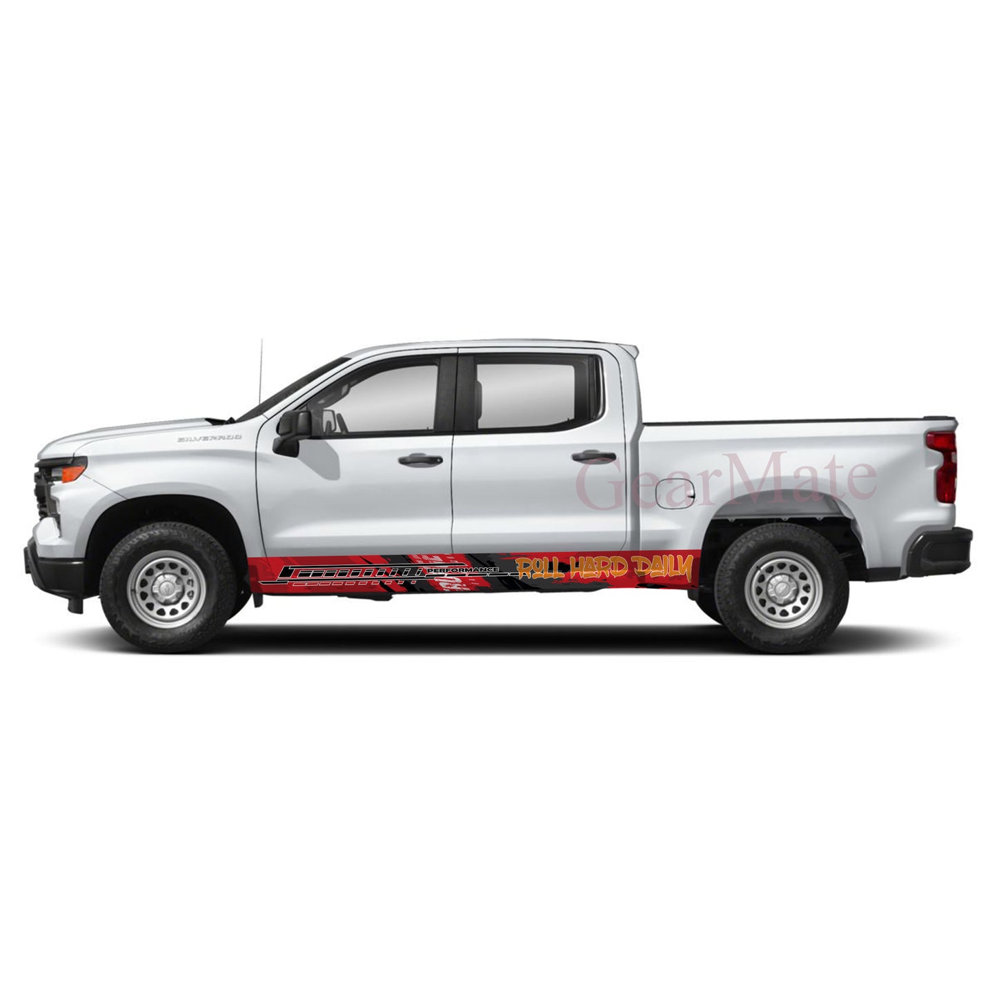 Roll Hard Daily Rocker Panel Graphic Decal Kit (Left & Right Sides) - High Quality Vinyl for Trucks & SUVs