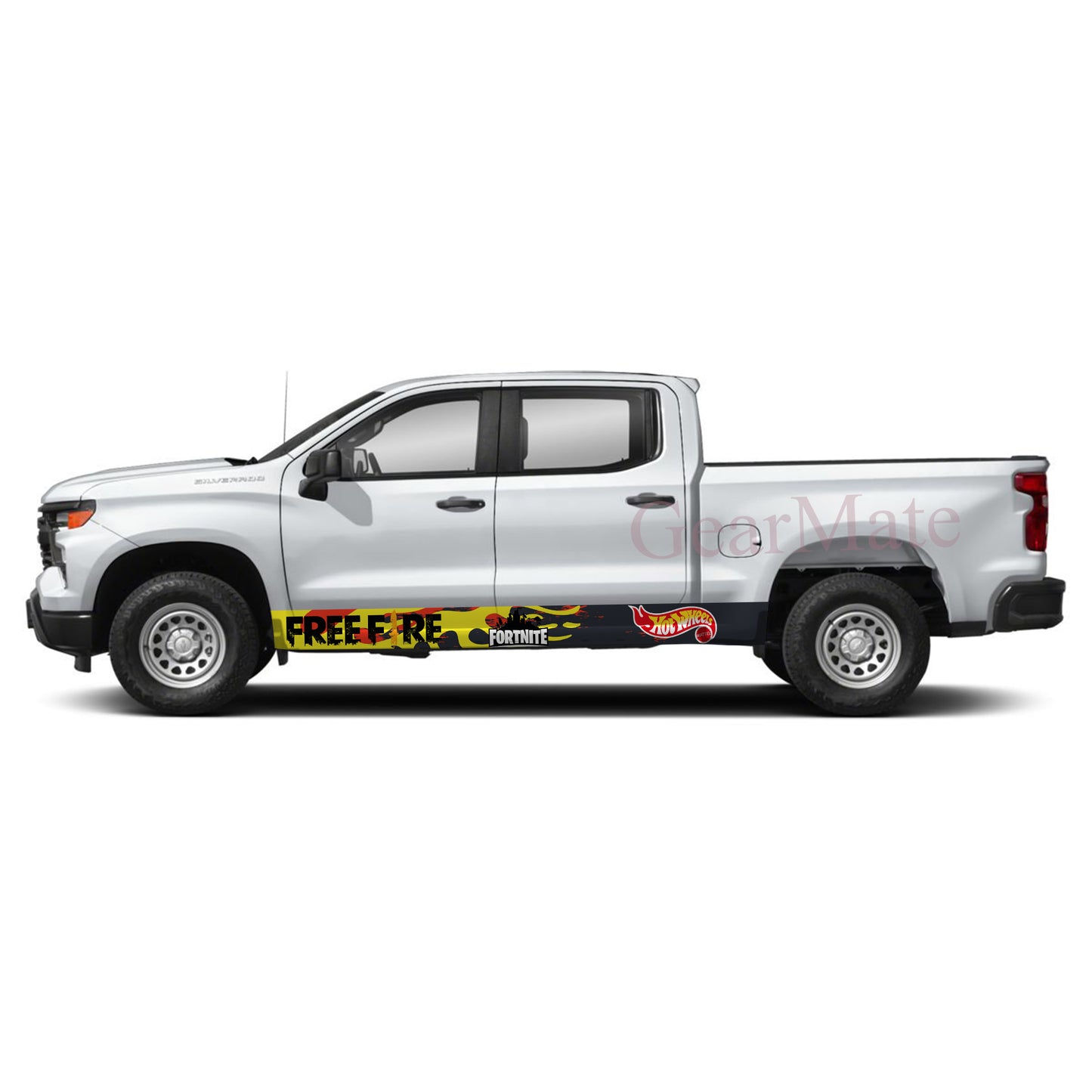 Fortnite Games Rocker Panel Graphic Decal Kit (Left & Right Sides) - High Quality Vinyl for Trucks & SUVs