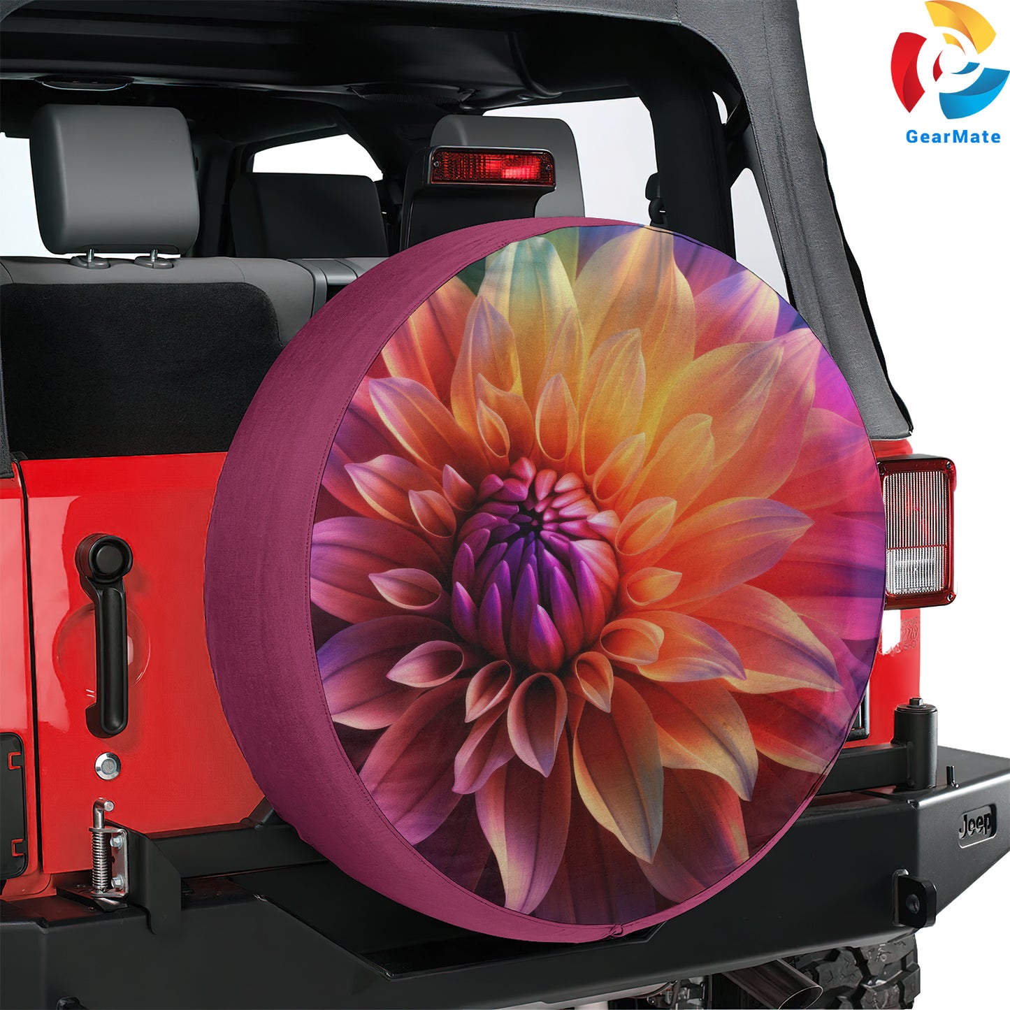 Colorful Flowers Spare Tire Cover – Premium Waterproof UV Resistant Protector