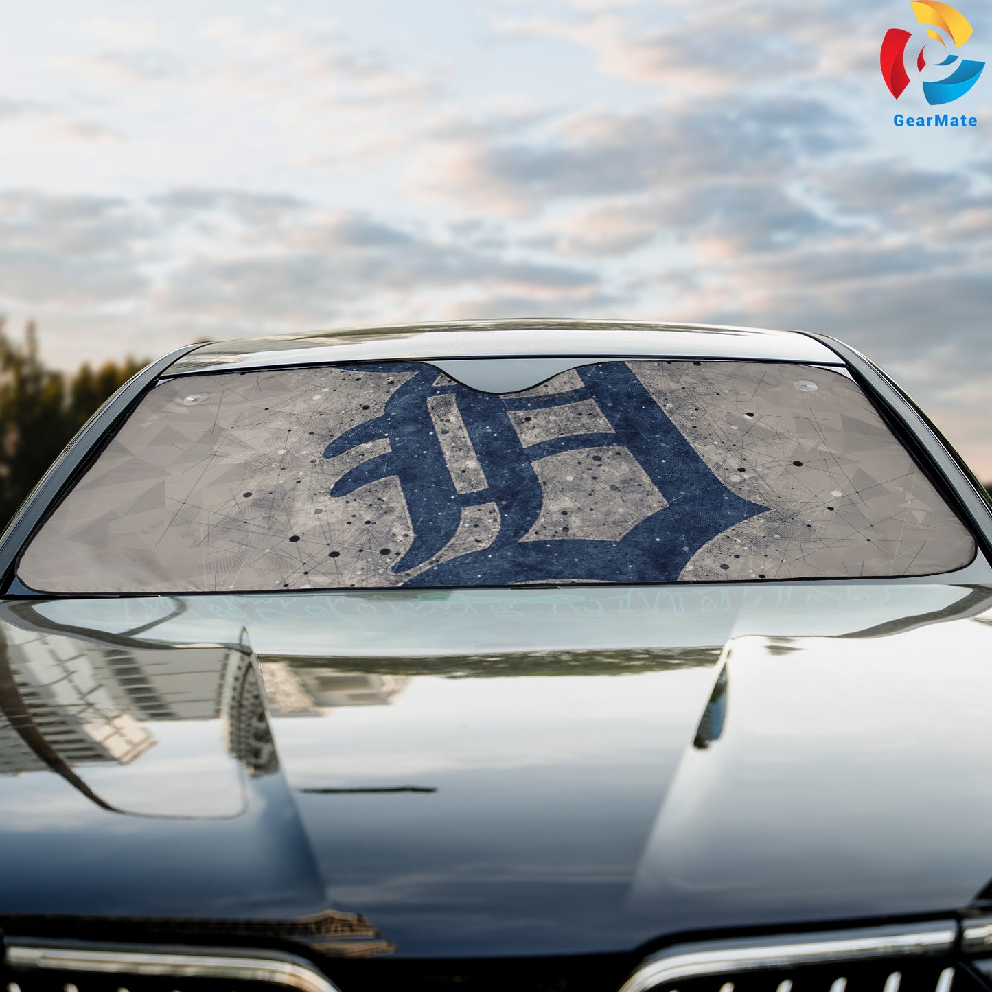 Detroit Tigers MLB Baseball Geometry Reflective Car Sunshade – Premium Heat & UV Protection, Universal Fit