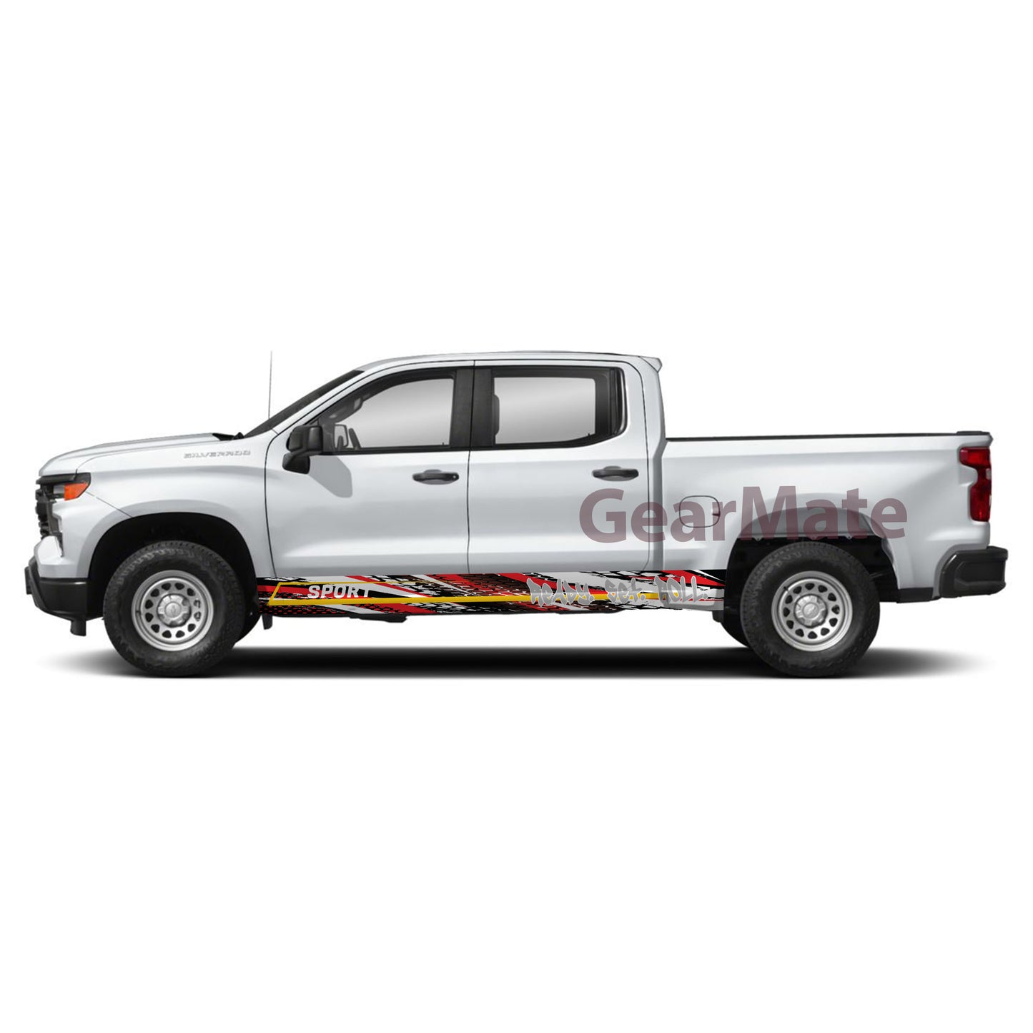 Ready Set Roll Rocker Panel Graphic Decal Kit (Left & Right Sides) - High Quality Vinyl for Trucks & SUVs