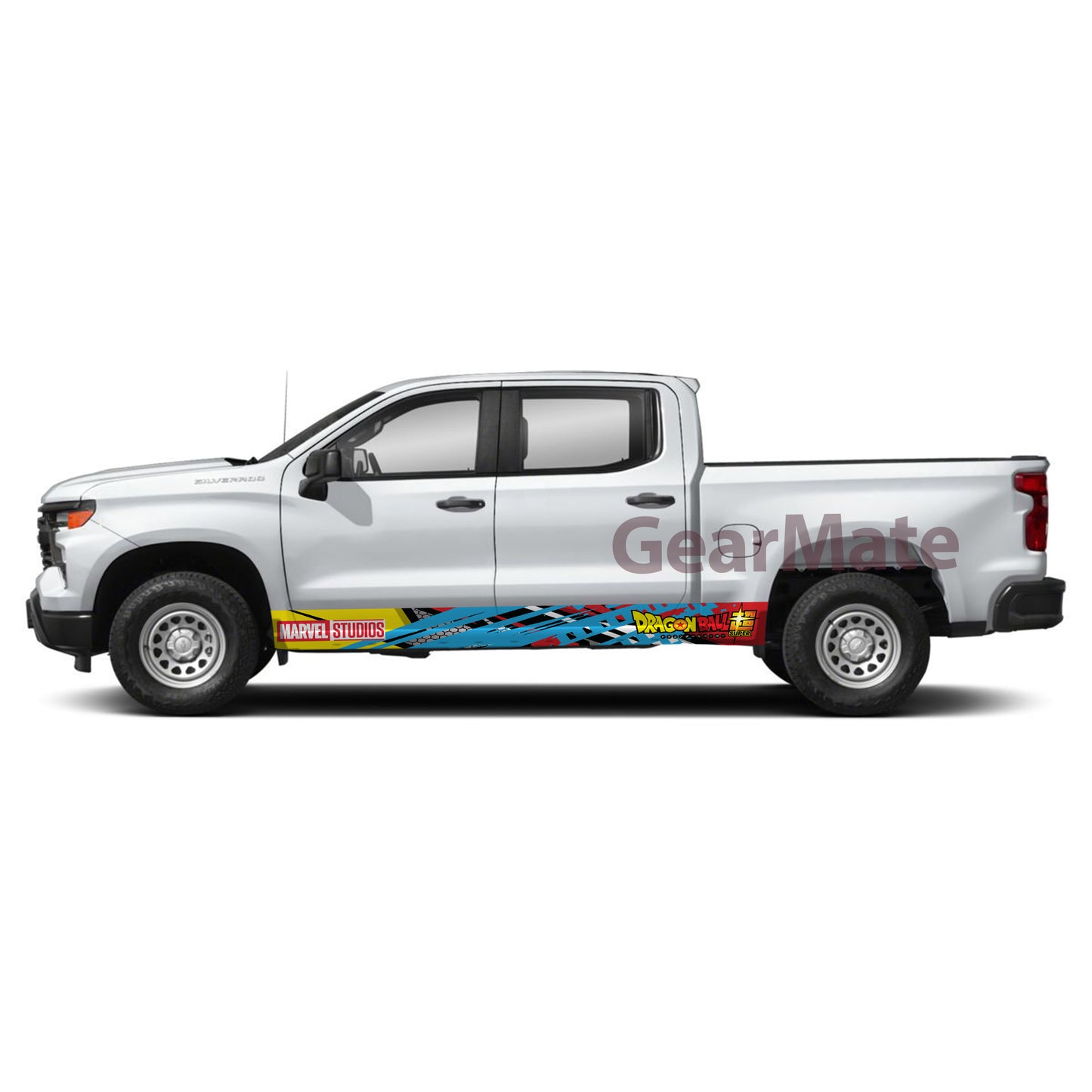 Racing YBR Marvel Dragon Ball Super Rocker Panel Graphic Decal Kit (Left & Right Sides) - High Quality Vinyl for Trucks & SUVs