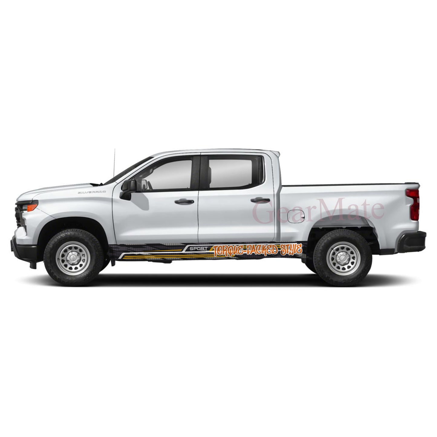 Torque-Packed Style Rocker Panel Graphic Decal Kit (Left & Right Sides) - High Quality Vinyl for Trucks & SUVs