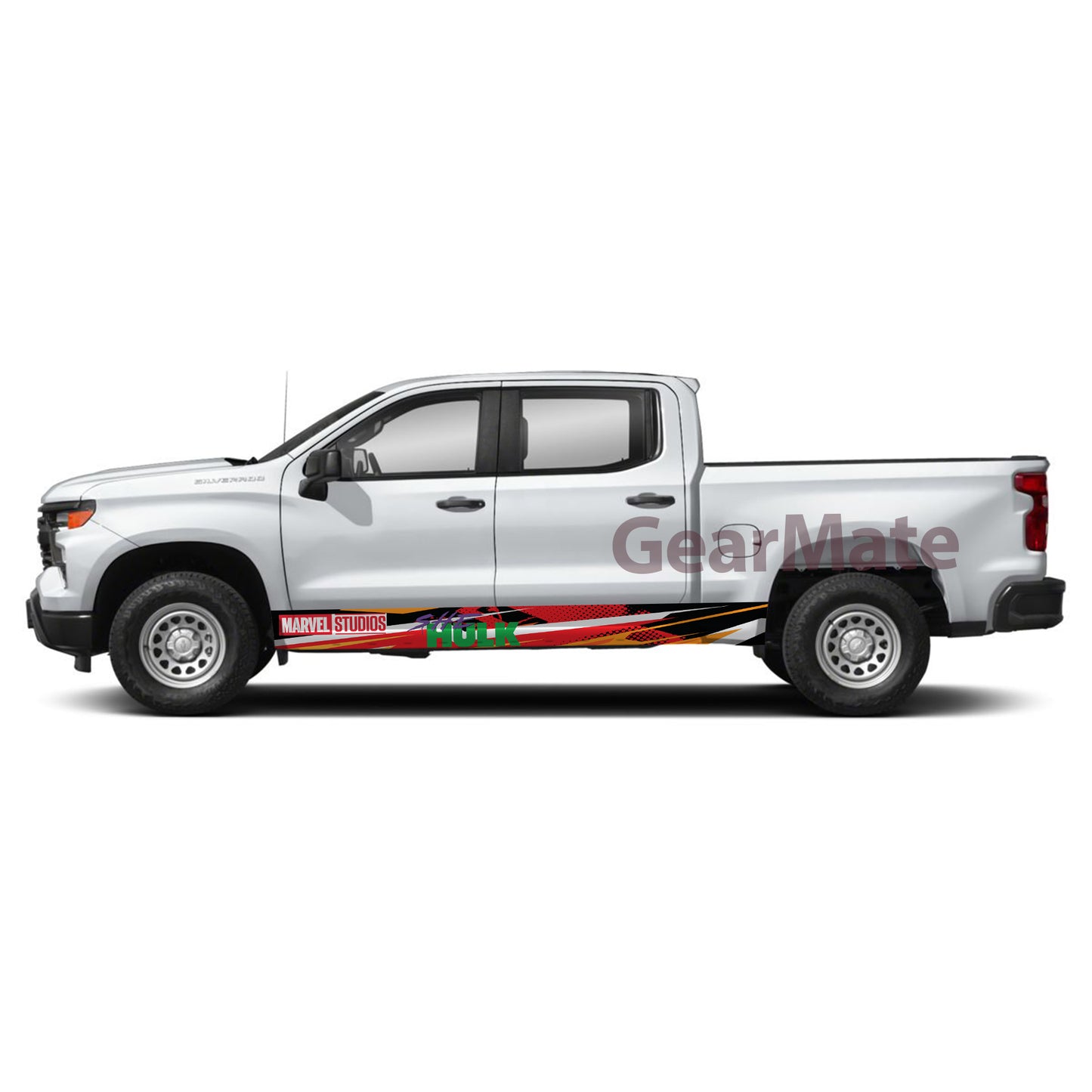 Racing Marvel She Hulk What If Rocker Panel Graphic Decal Kit (Left & Right Sides) - High Quality Vinyl for Trucks & SUVs