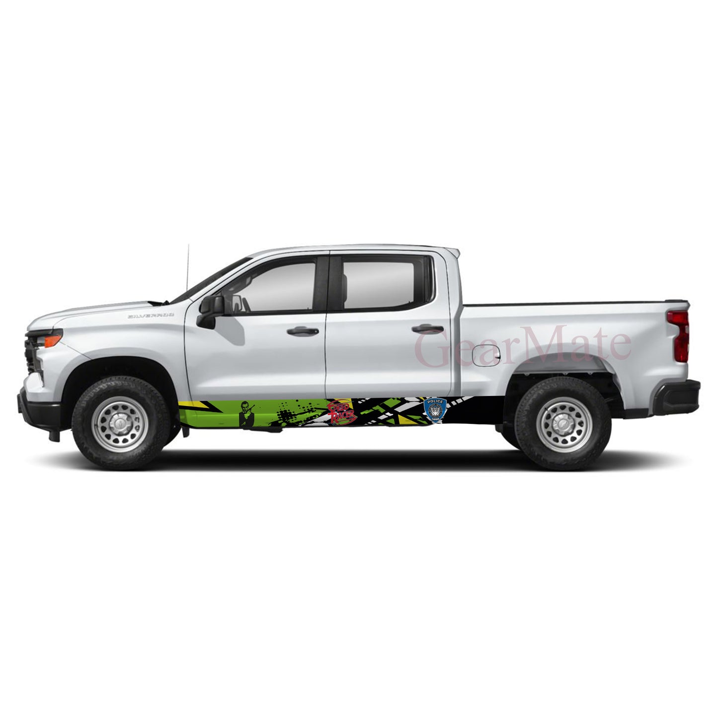 Performance Driven Look Street Racer Rocker Panel Graphic Decal Kit (Left & Right Sides) - High Quality Vinyl for Trucks & SUVs