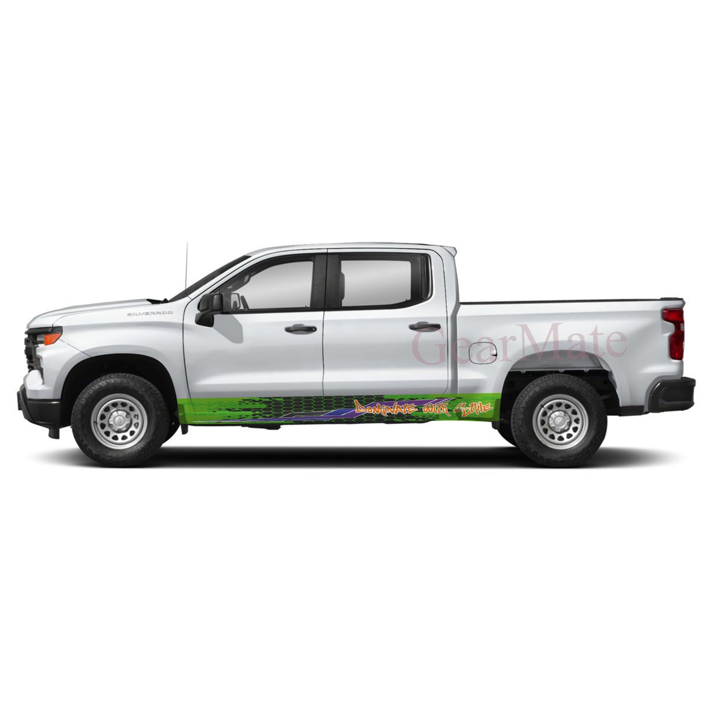Dominate With Style Rocker Panel Graphic Decal Kit (Left & Right Sides) - High Quality Vinyl for Trucks & SUVs