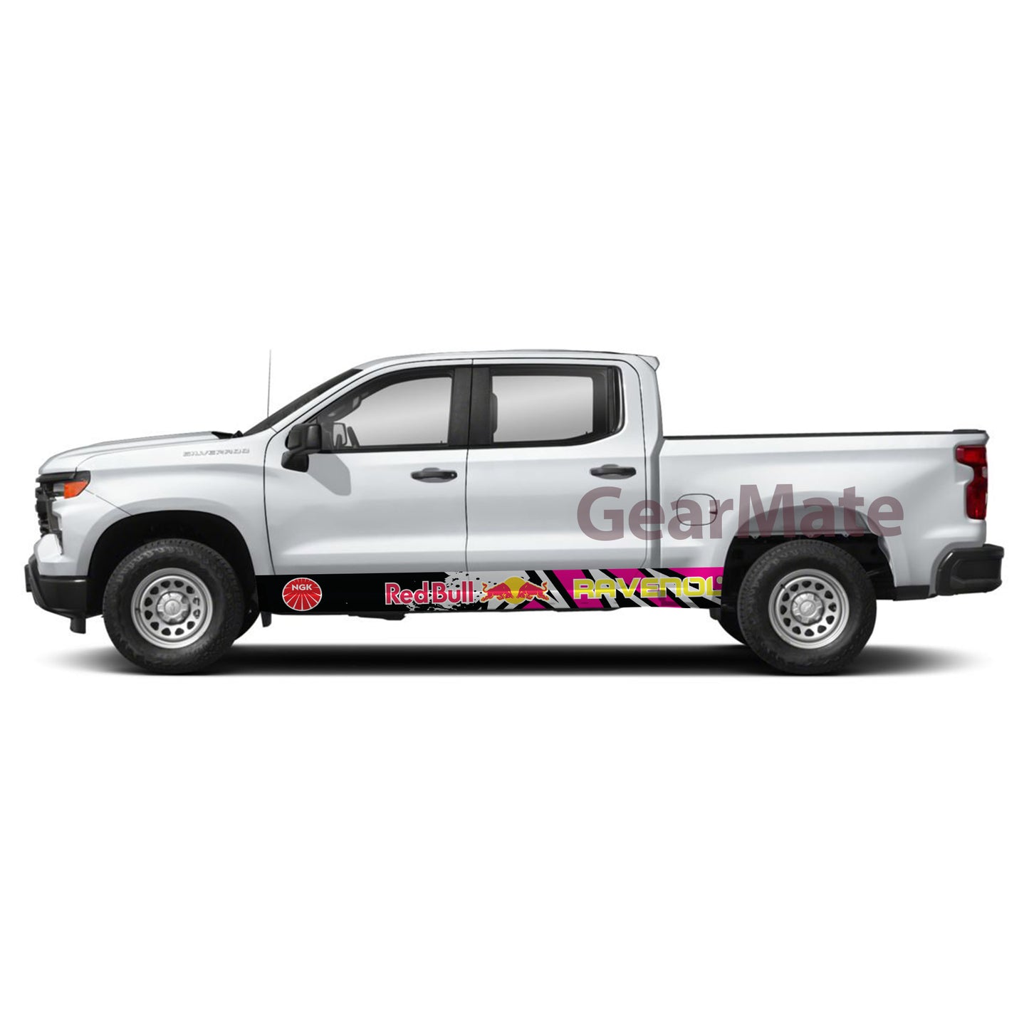 Speed Meets Style Red Bull Rocker Panel Graphic Decal Kit (Left & Right Sides) - High Quality Vinyl for Trucks & SUVs
