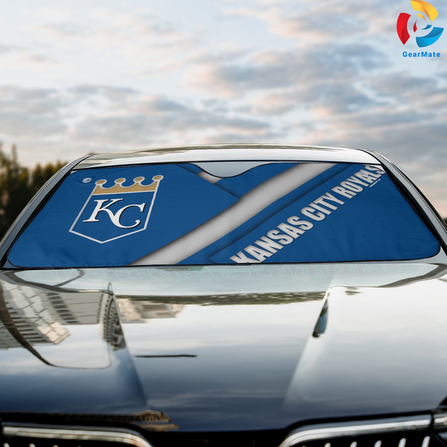 Kansas City Royals MLB Baseball Team Pride Reflective Car Sunshade – Premium Heat & UV Protection, Universal Fit